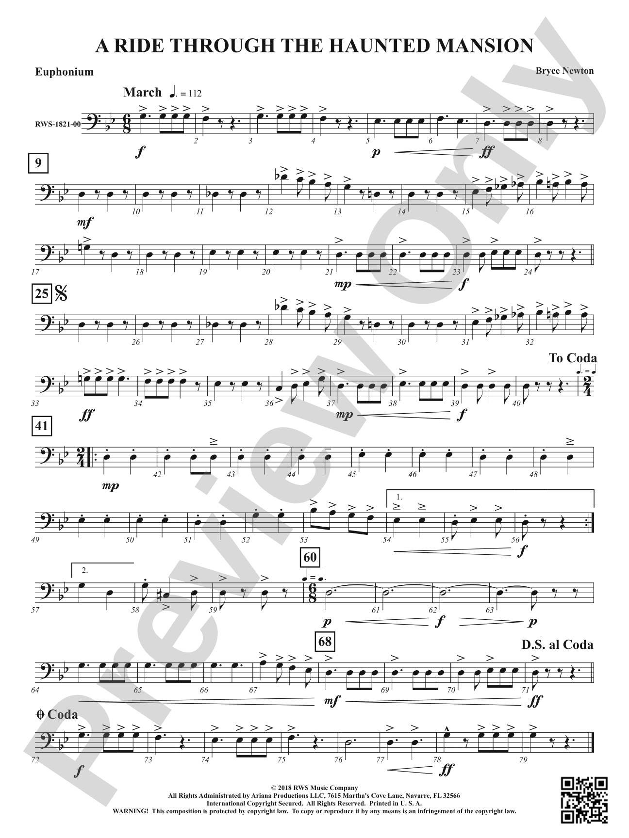 A Ride Through the Haunted Mansion: Baritone B.C.