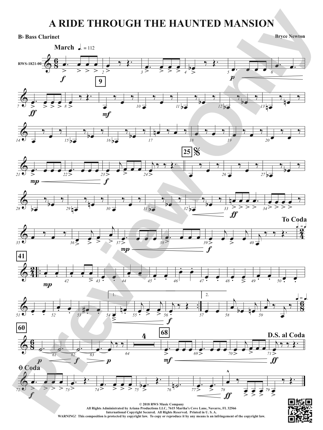 A Ride Through the Haunted Mansion: B-flat Bass Clarinet