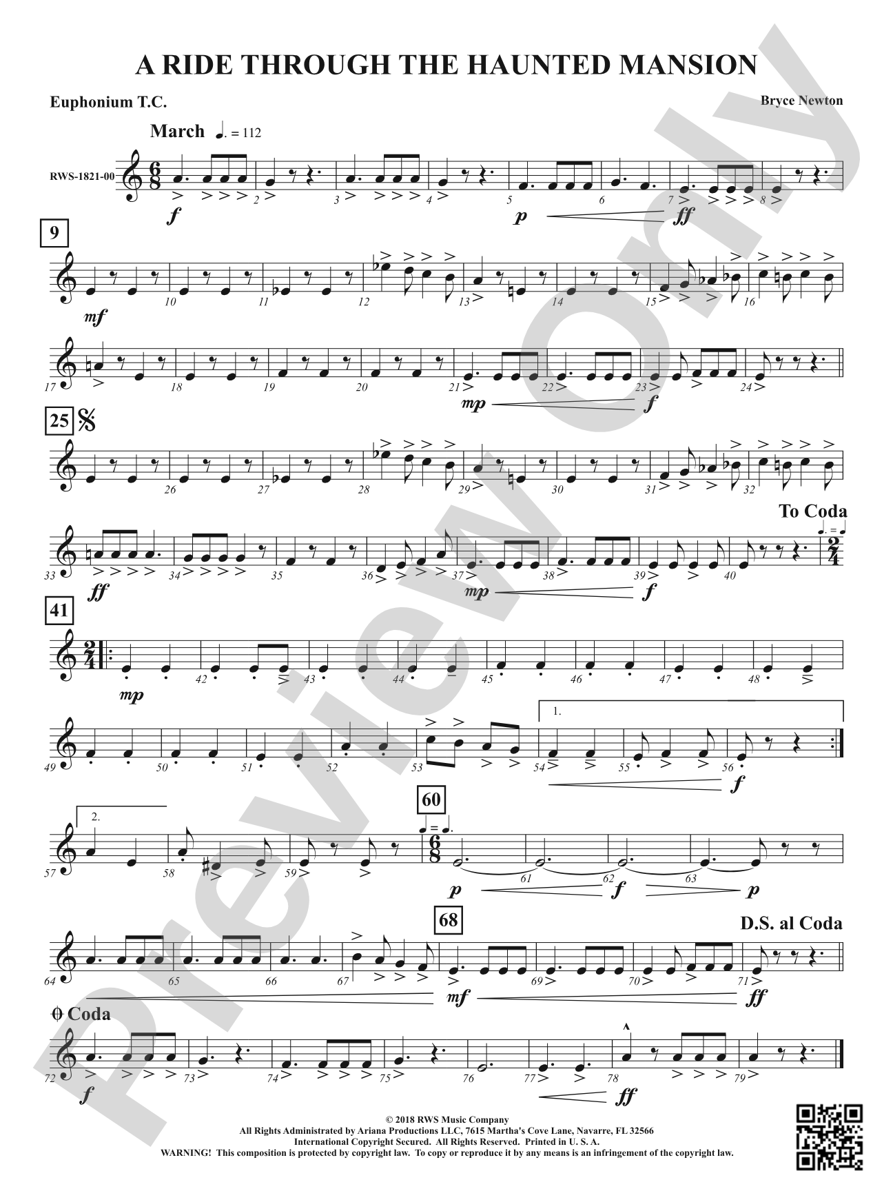 A Ride Through the Haunted Mansion: Baritone T.C.