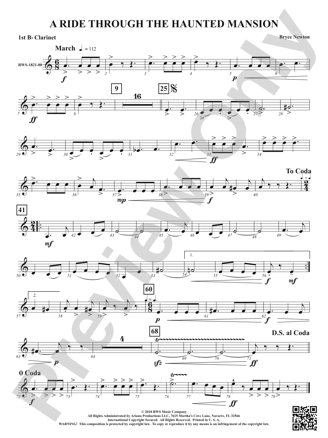 A Ride Through the Haunted Mansion: 1st B-flat Clarinet