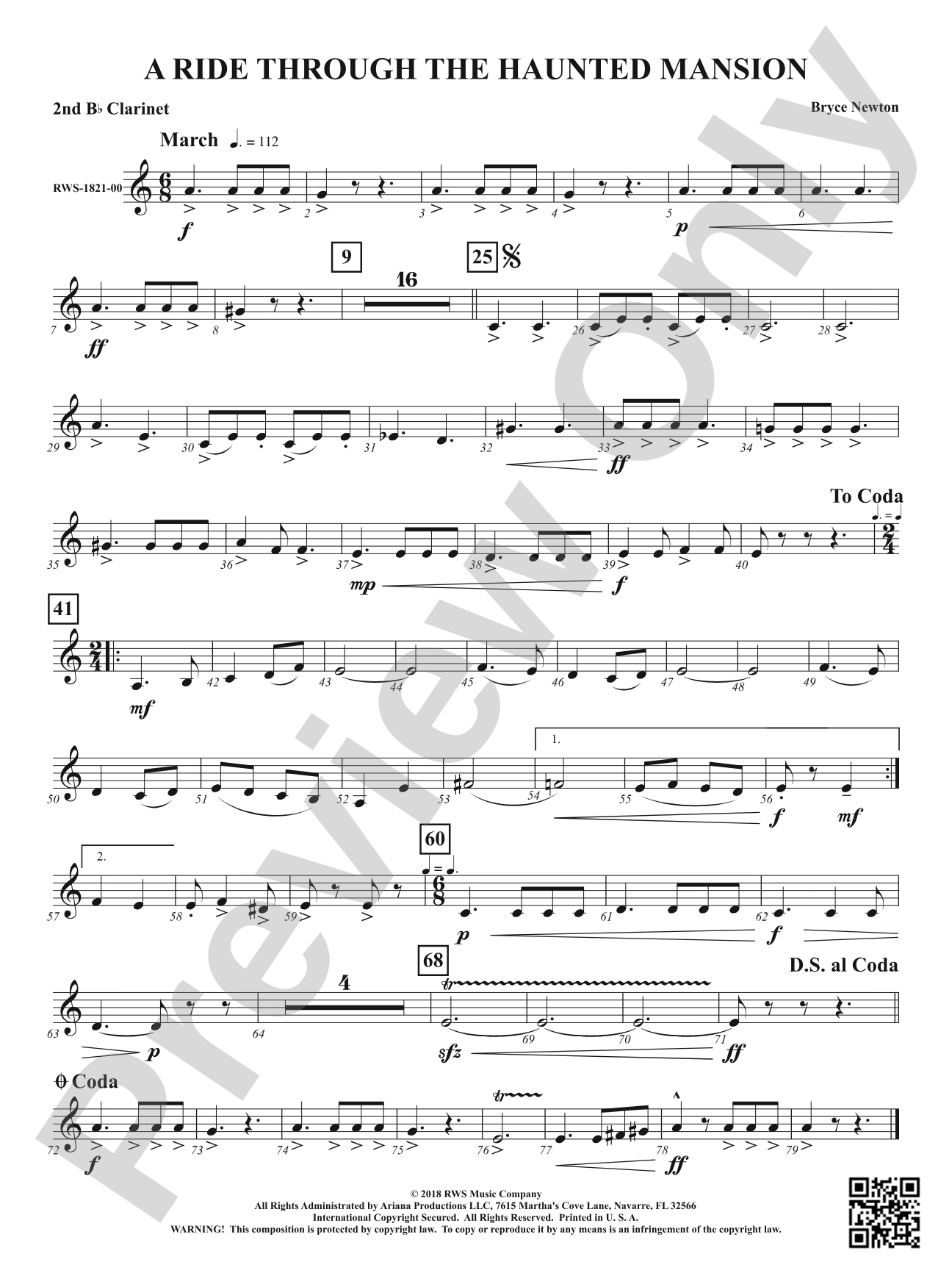 A Ride Through the Haunted Mansion: 2nd B-flat Clarinet
