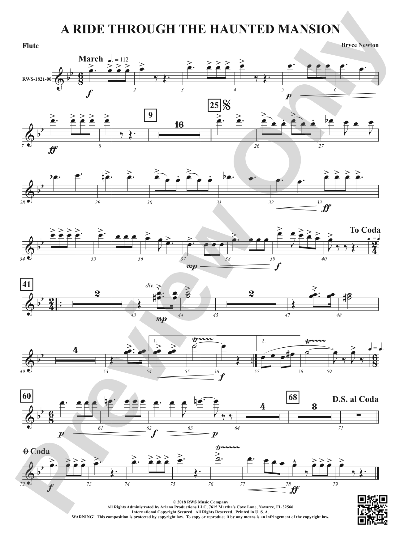 A Ride Through the Haunted Mansion: 1st Flute