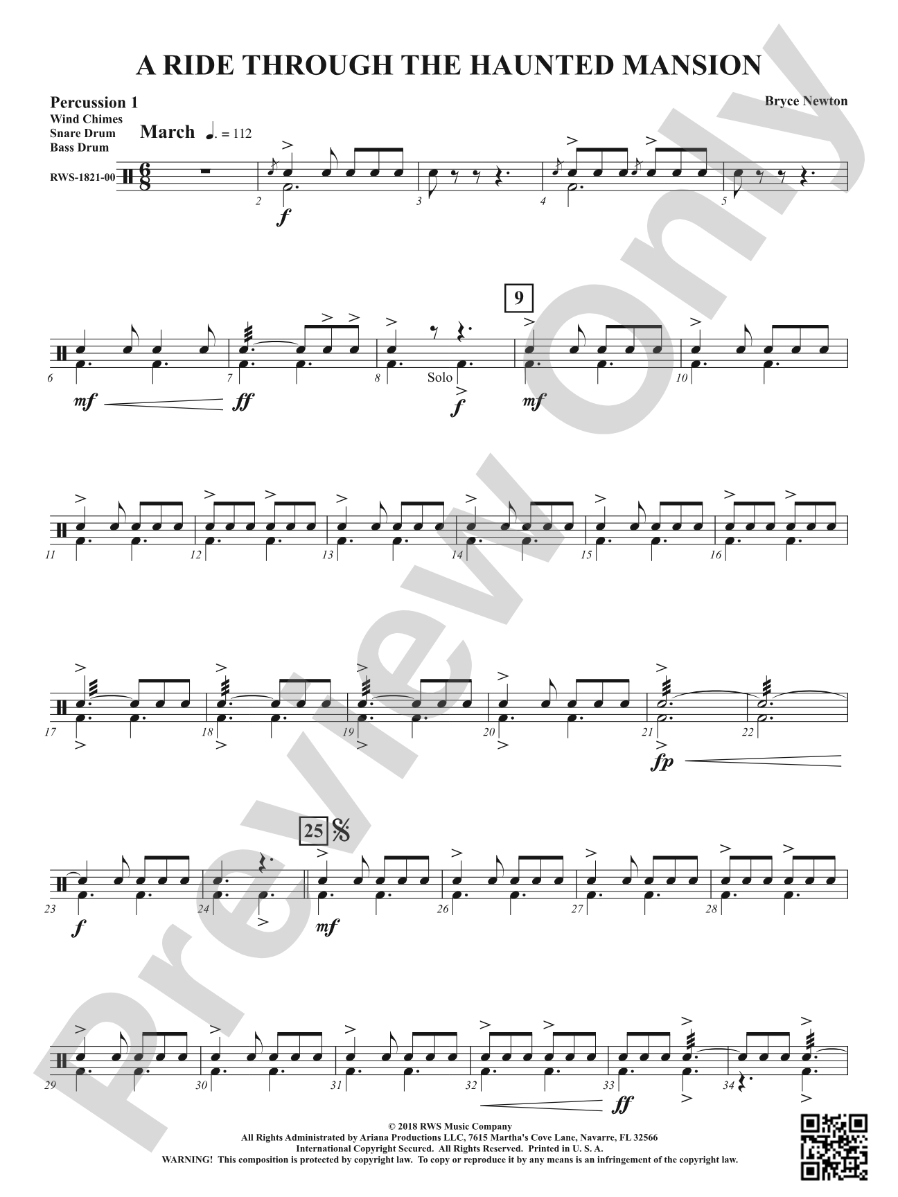 A Ride Through the Haunted Mansion: 1st Percussion