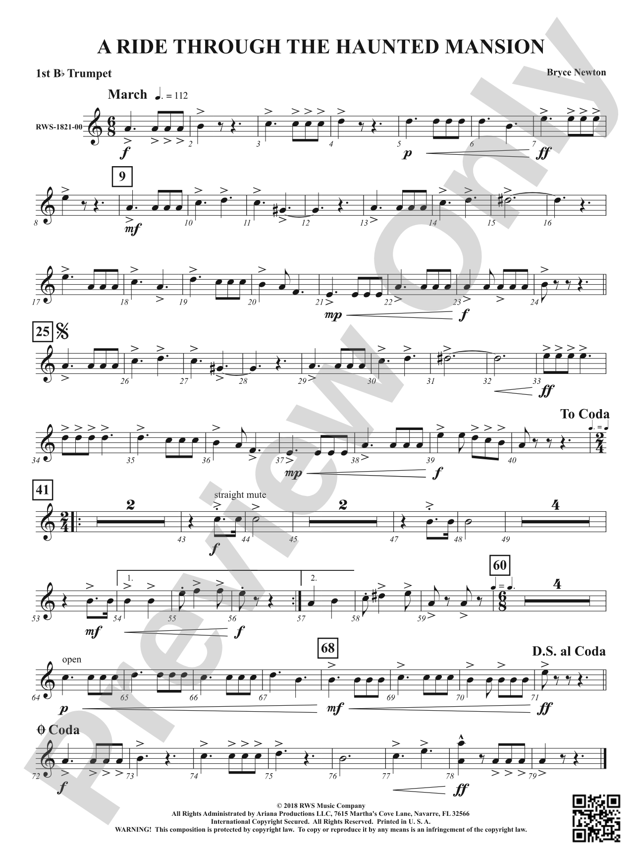 A Ride Through the Haunted Mansion: 1st B-flat Trumpet