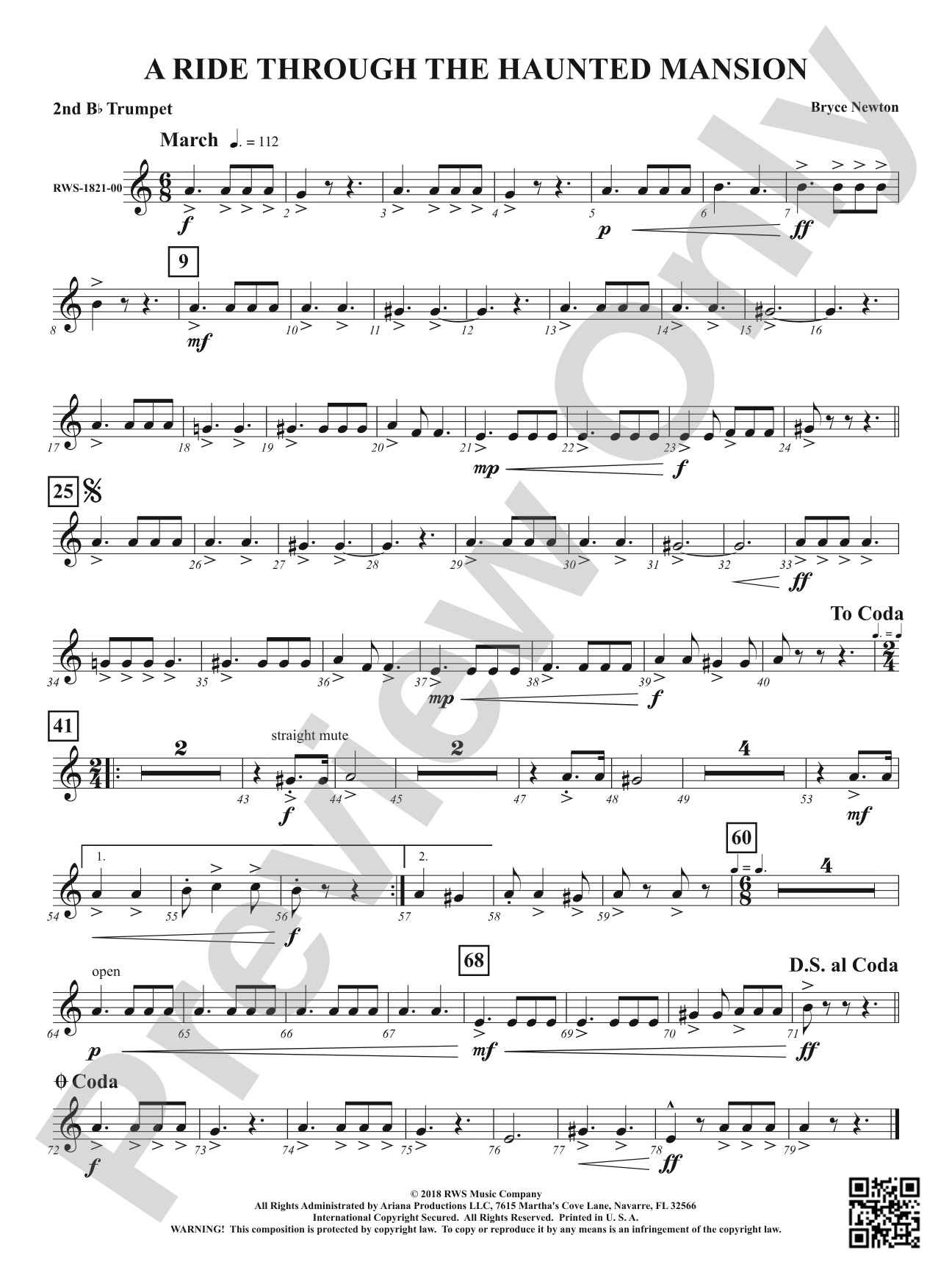 A Ride Through the Haunted Mansion: 2nd B-flat Trumpet