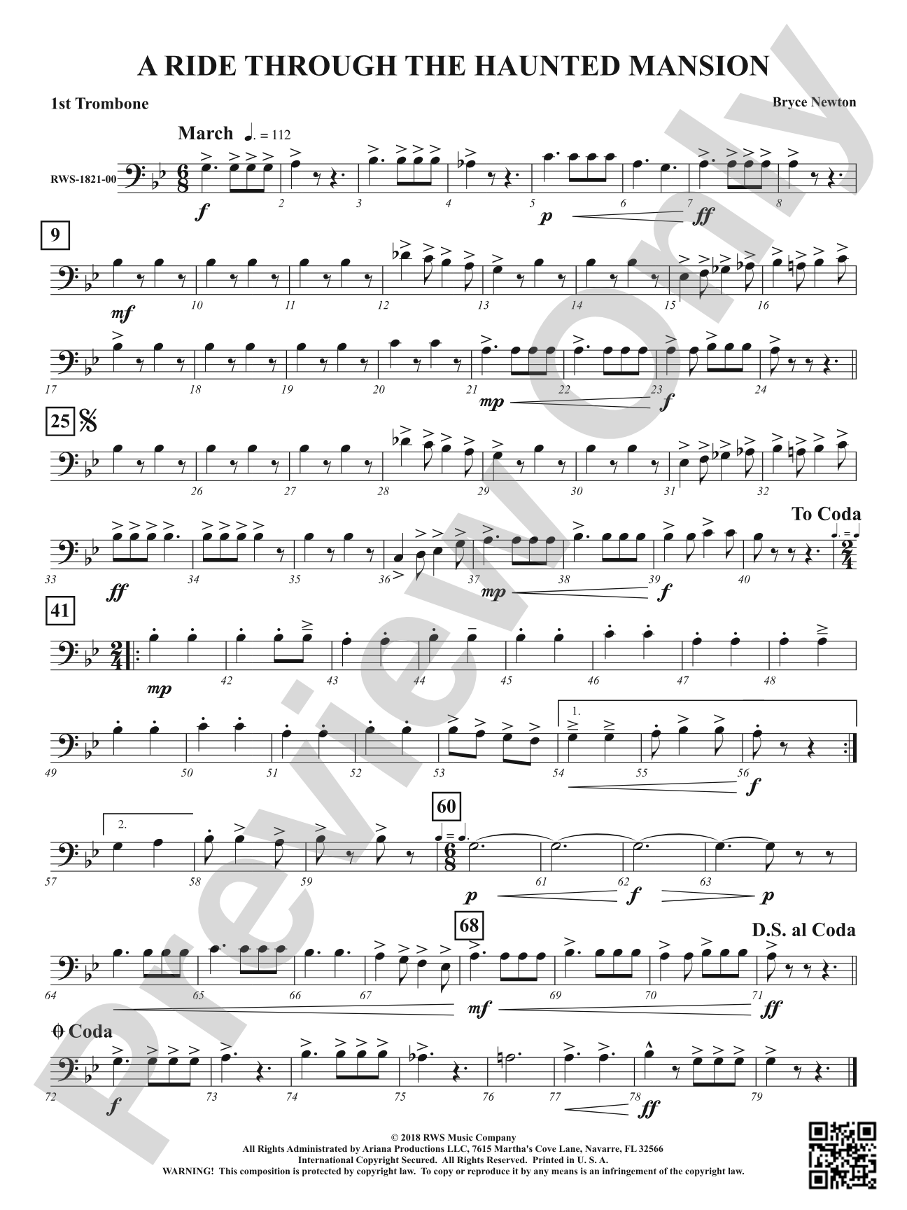 A Ride Through the Haunted Mansion: 1st Trombone