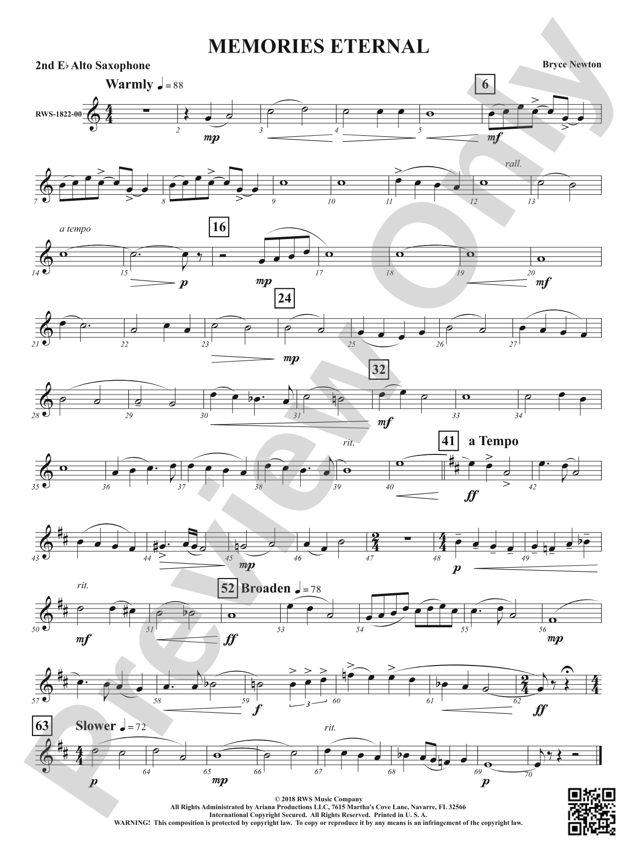 Memories Eternal: 2nd E-flat Alto Saxophone