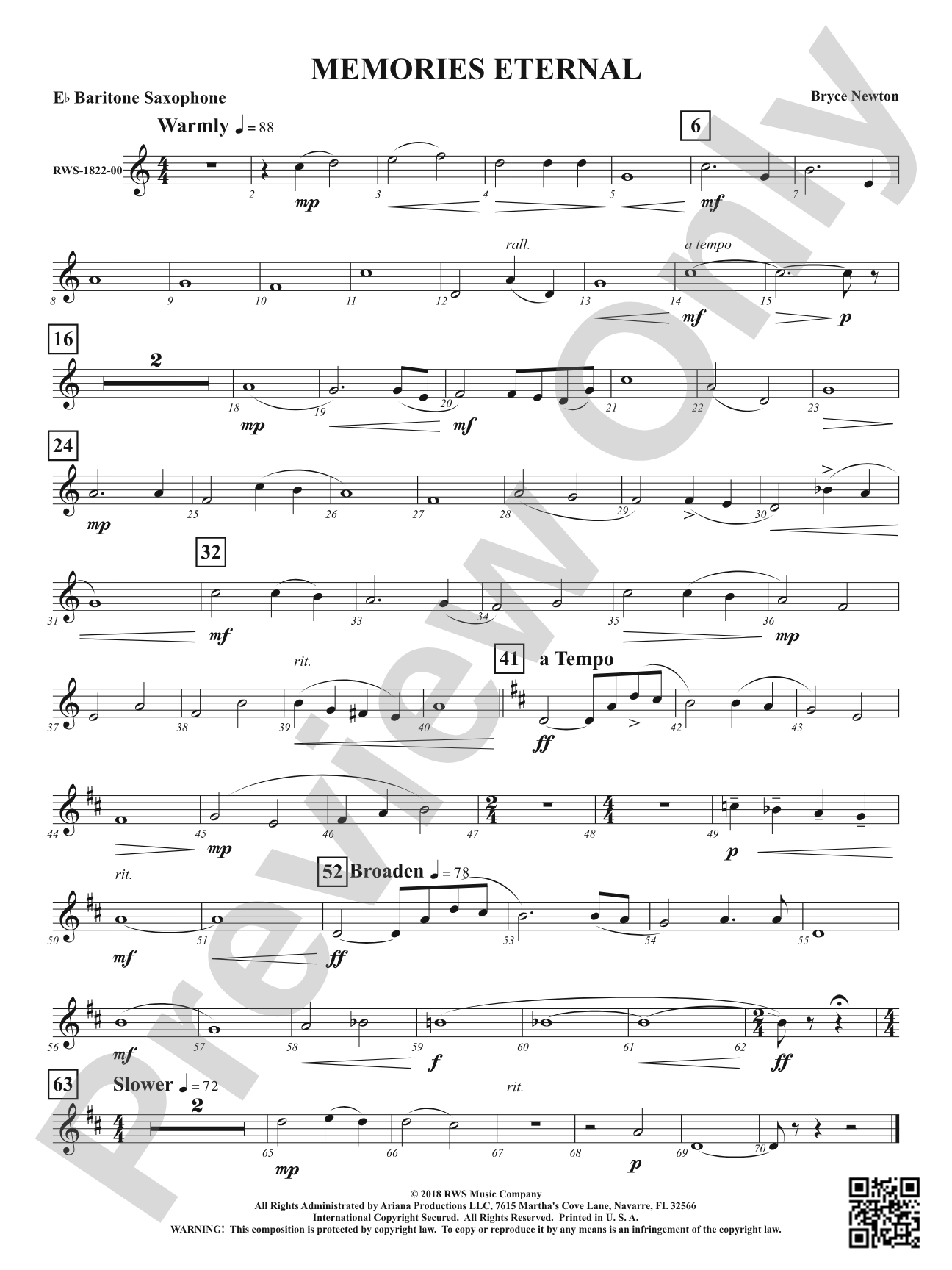 Memories Eternal: E-flat Baritone Saxophone