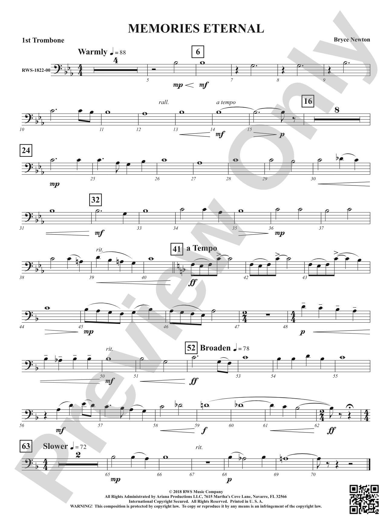 Memories Eternal: 1st Trombone
