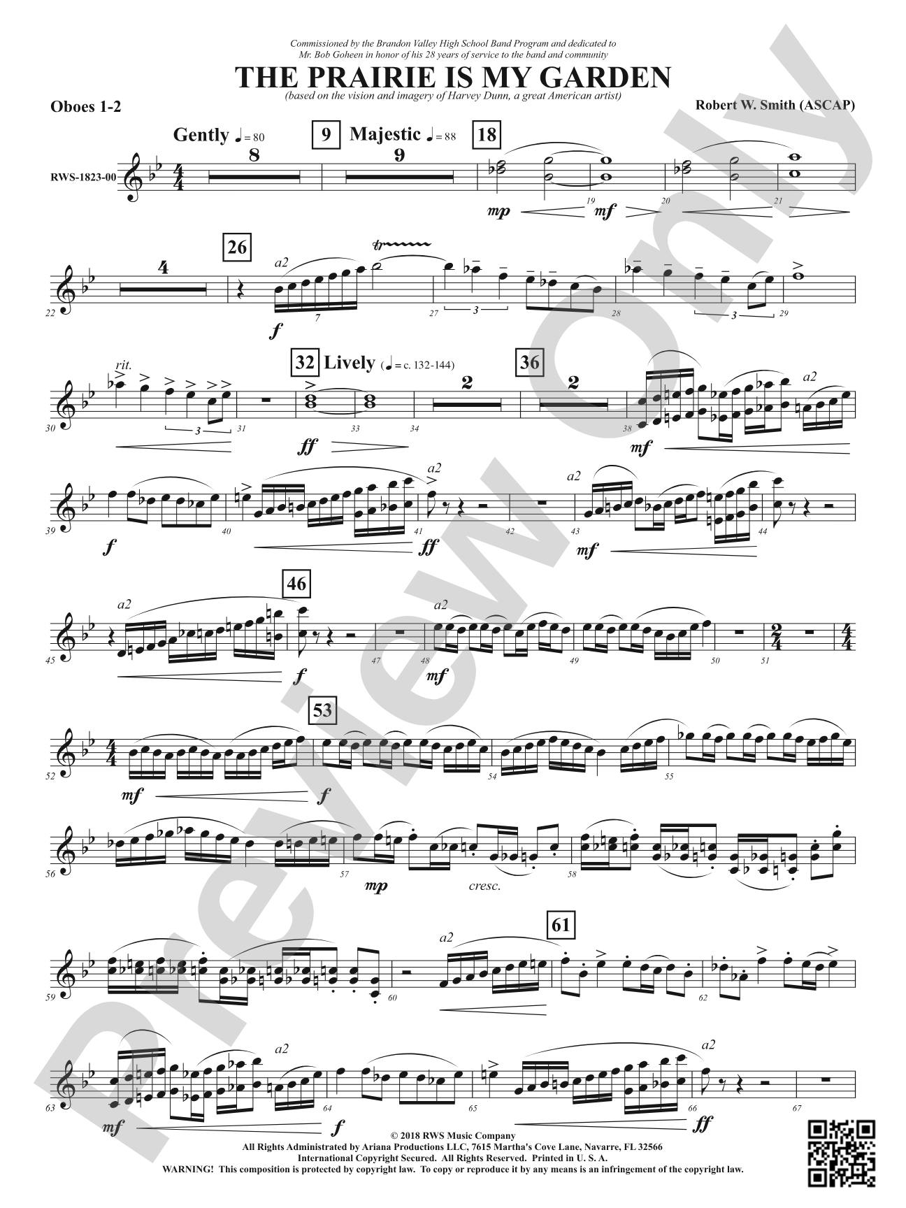 The Prairie Is My Garden - Based on the Vision and Imagery of Harvey Dunn, a Great American Artist: 1st & 2nd Oboe