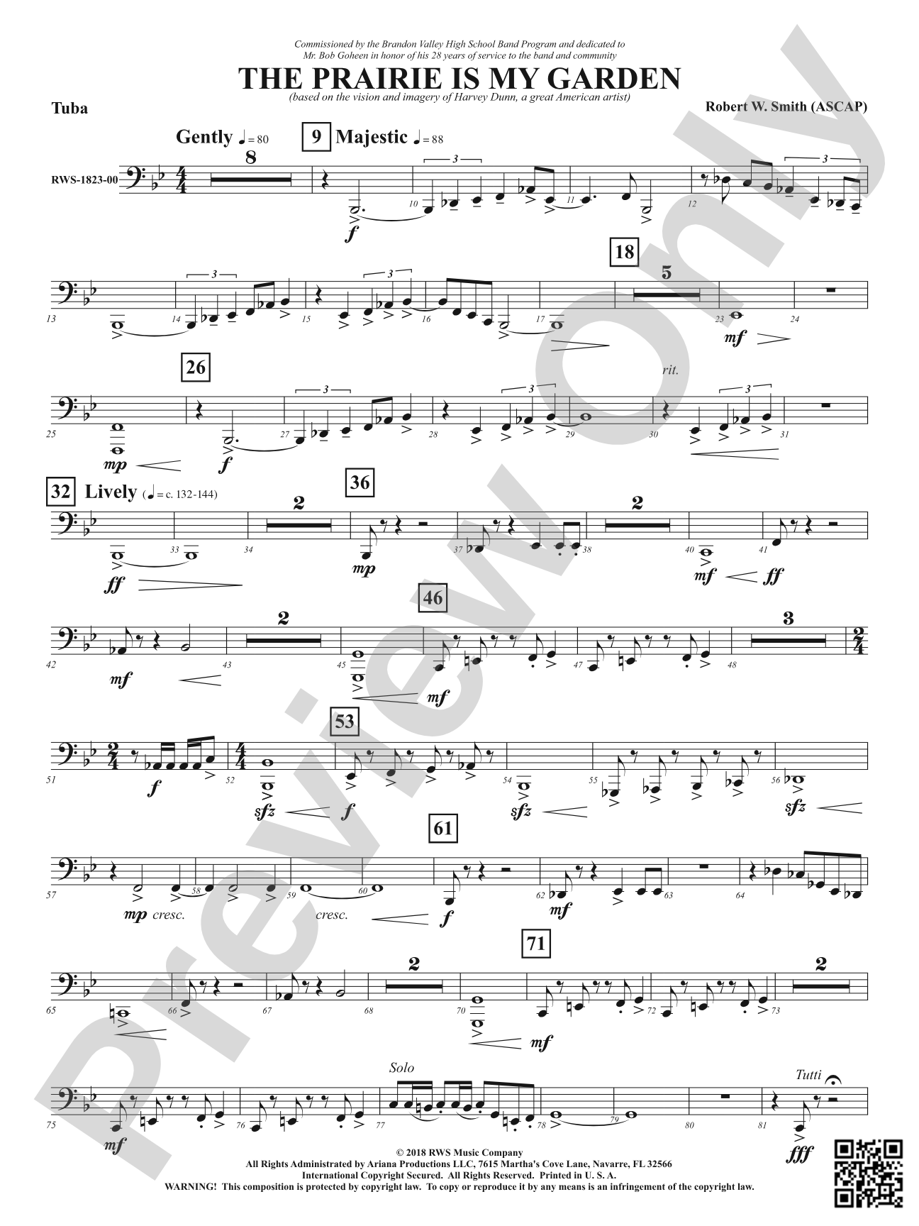 The Prairie Is My Garden - Based on the Vision and Imagery of Harvey Dunn, a Great American Artist: Tuba