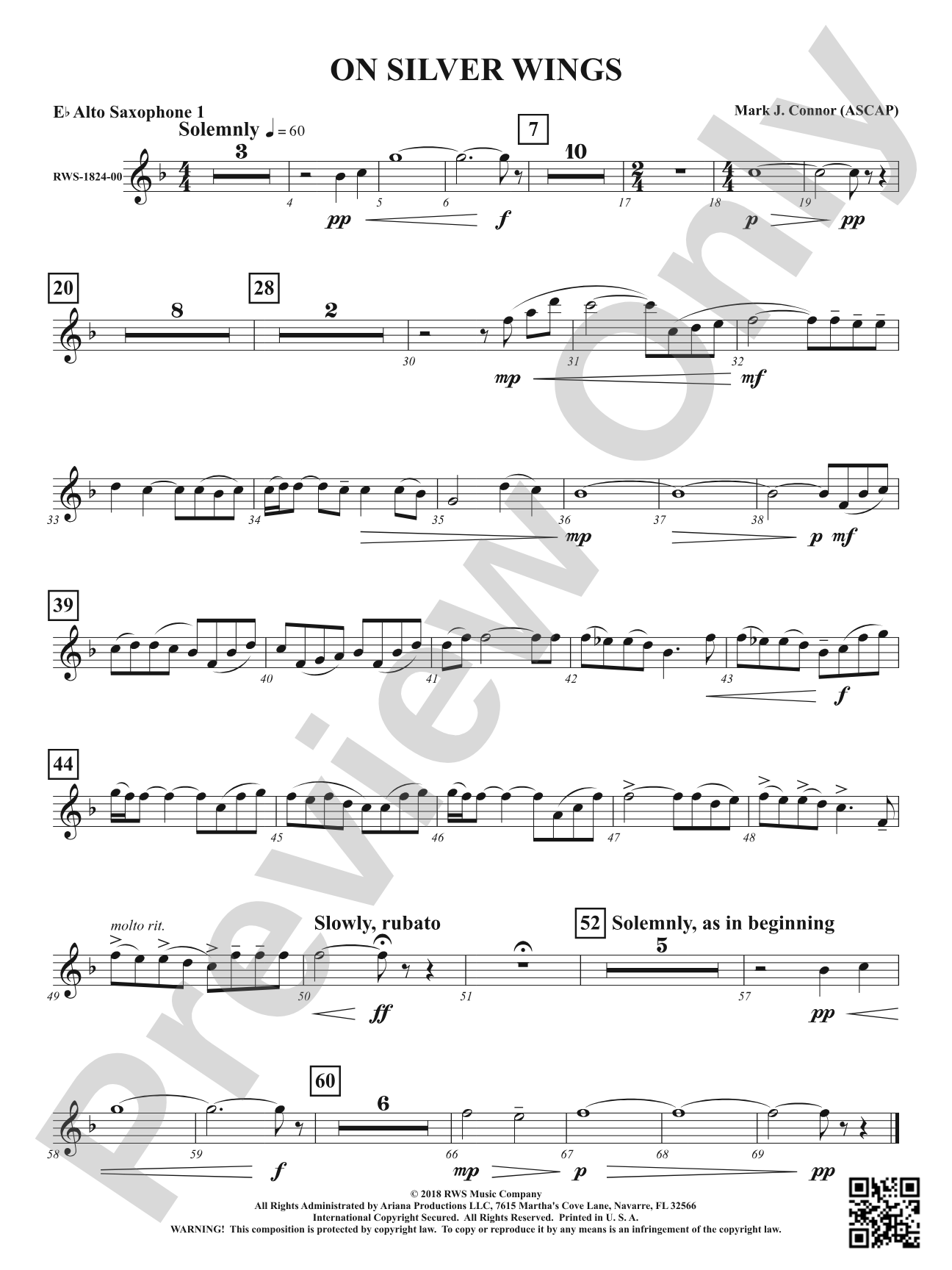 On Silver Wings: 1st E-flat Alto Saxophone