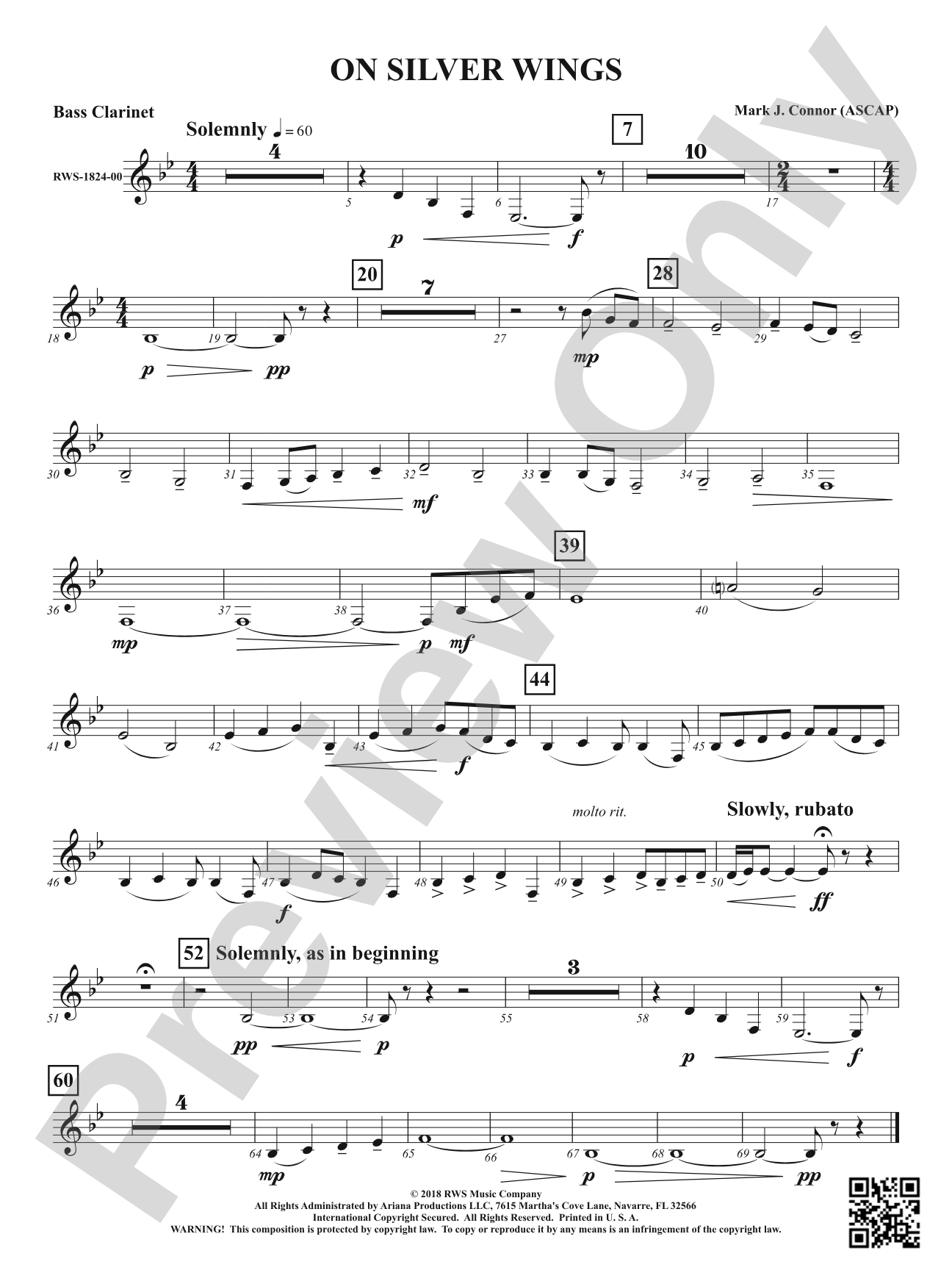 On Silver Wings: B-flat Bass Clarinet