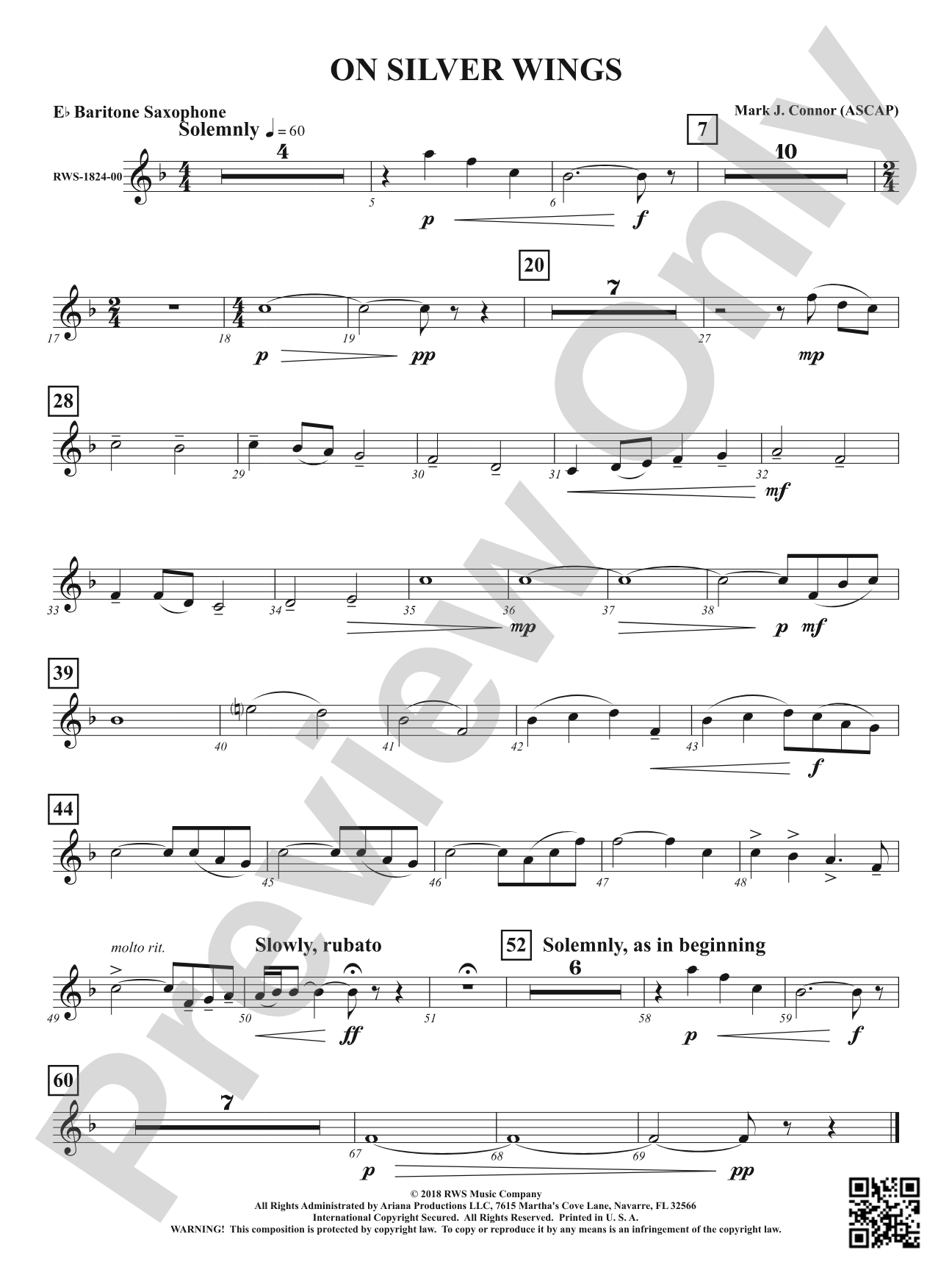 On Silver Wings: E-flat Baritone Saxophone
