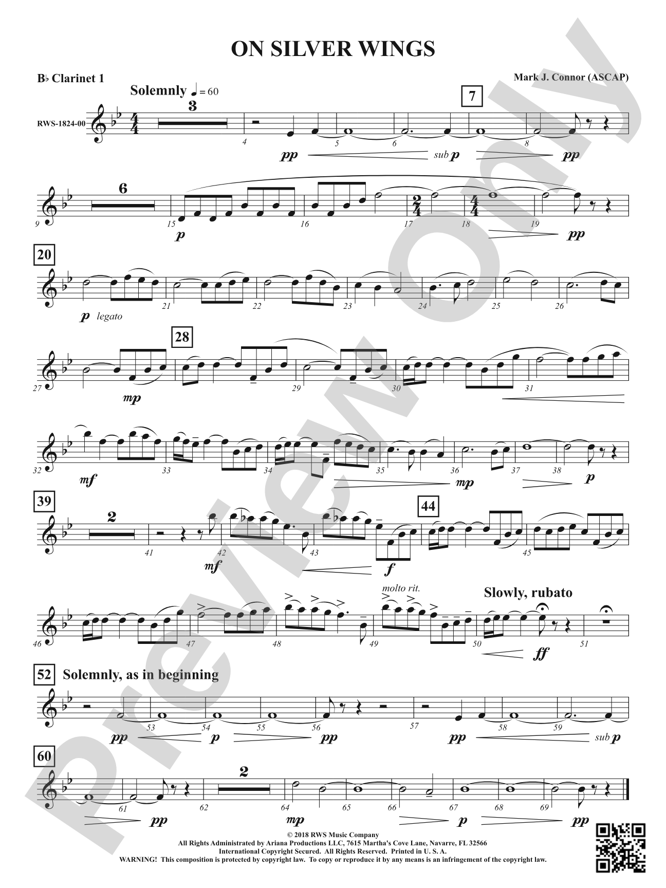 On Silver Wings: 1st B-flat Clarinet