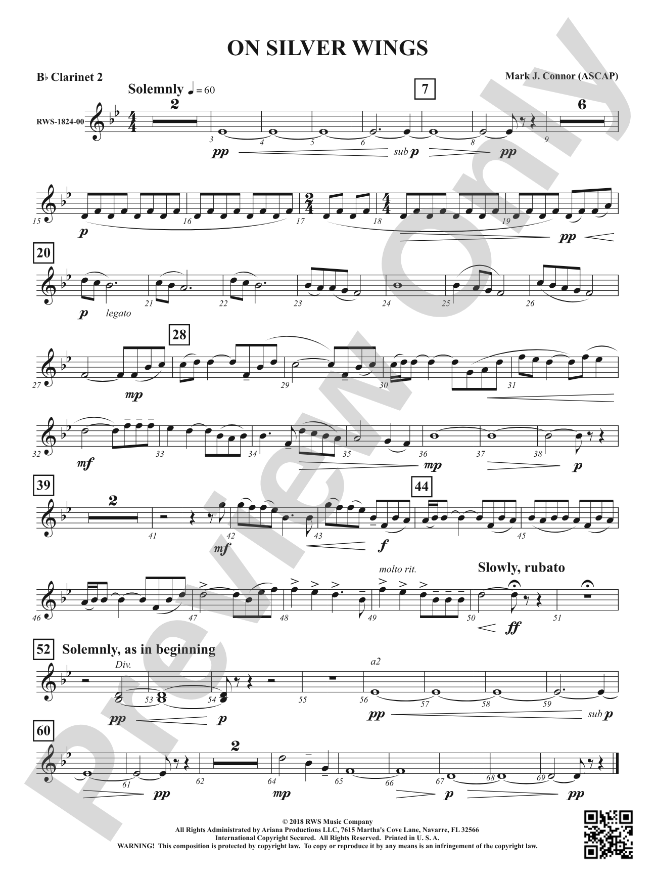 On Silver Wings: 2nd B-flat Clarinet