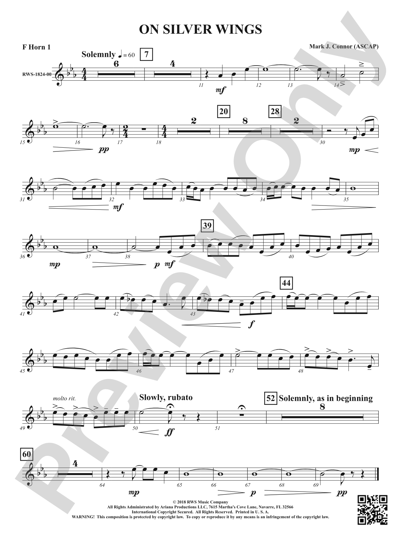 On Silver Wings: 1st F Horn