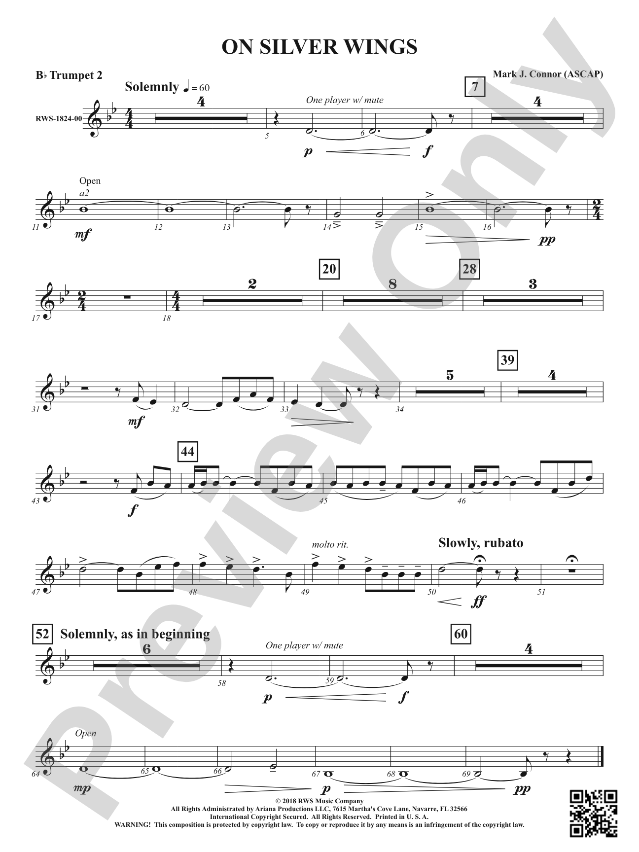 On Silver Wings: 2nd B-flat Trumpet