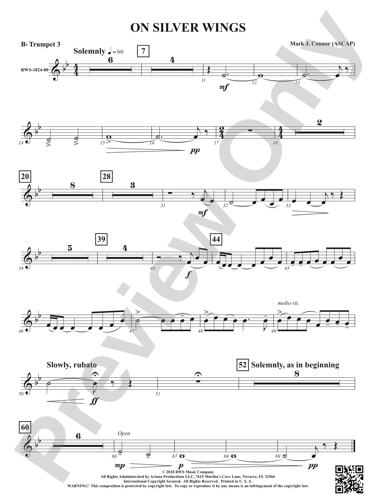 On Silver Wings: 3rd B-flat Trumpet