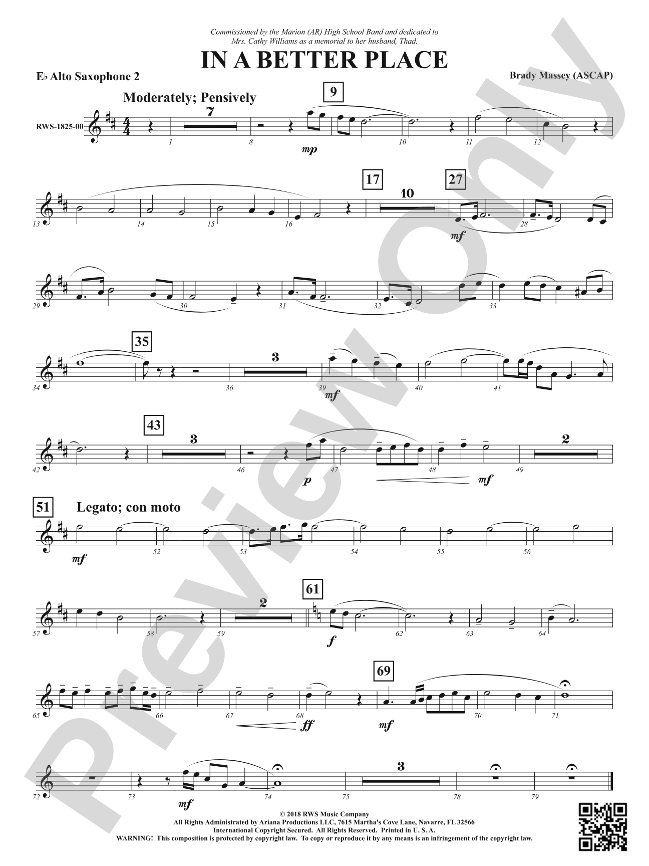 In A Better Place: 2nd E-flat Alto Saxophone