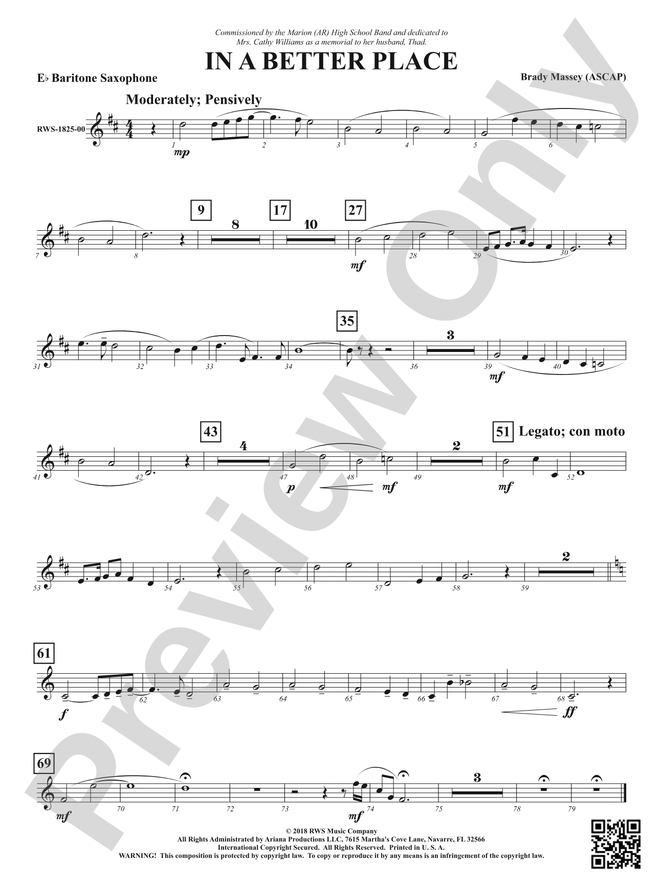 In A Better Place: E-flat Baritone Saxophone