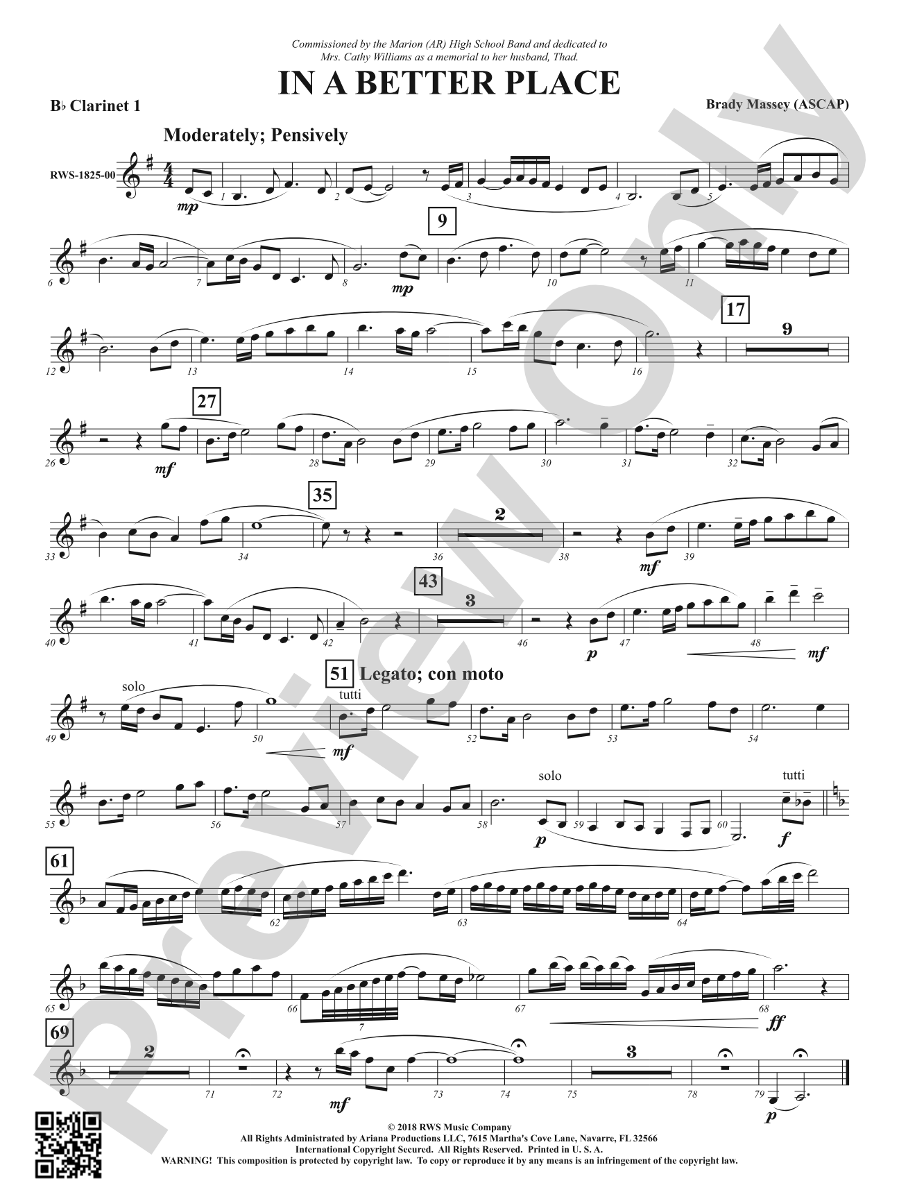 In A Better Place: 1st B-flat Clarinet