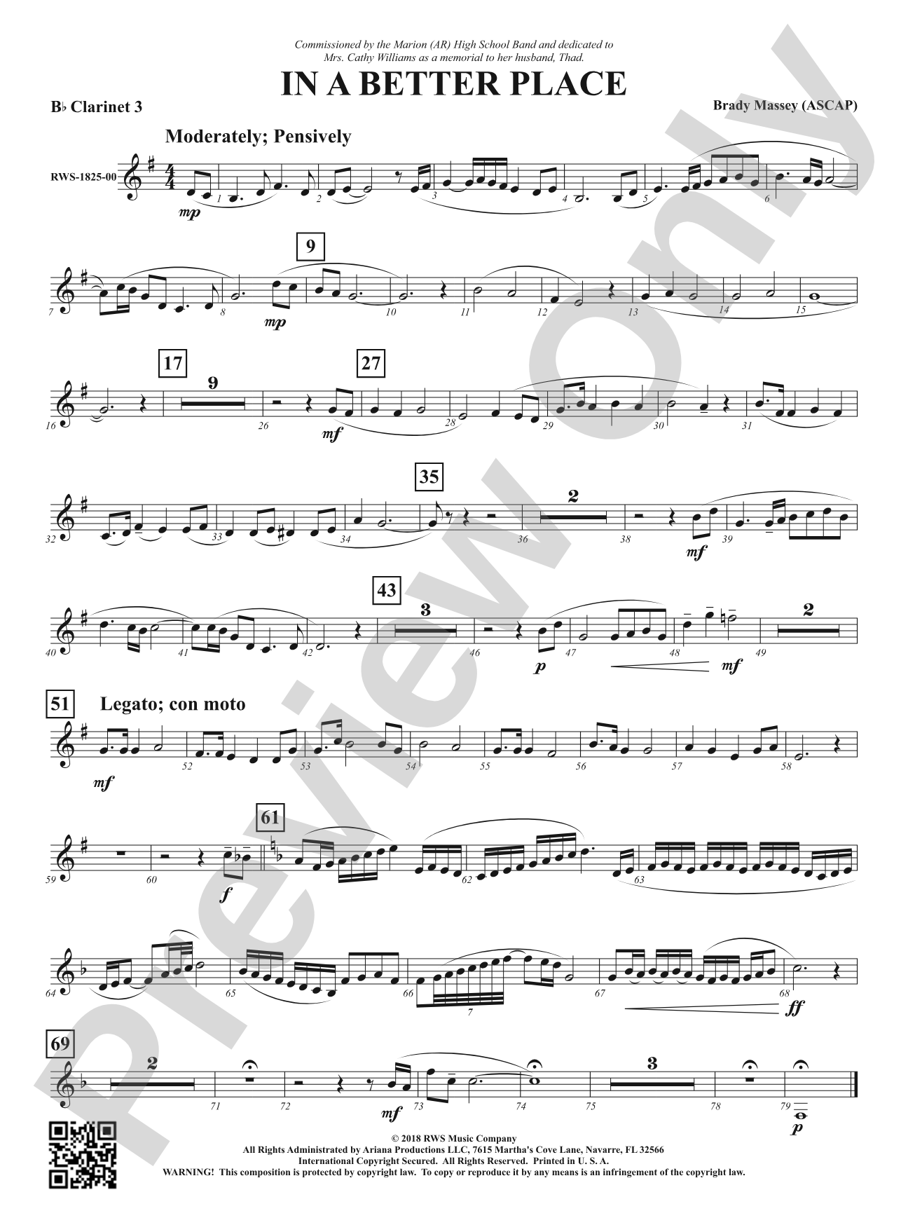 In A Better Place: 3rd B-flat Clarinet
