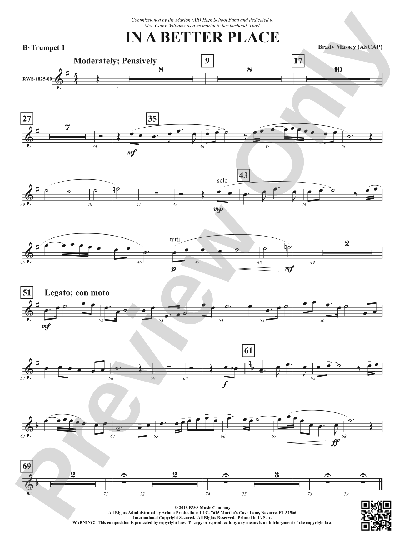In A Better Place: 1st B-flat Trumpet