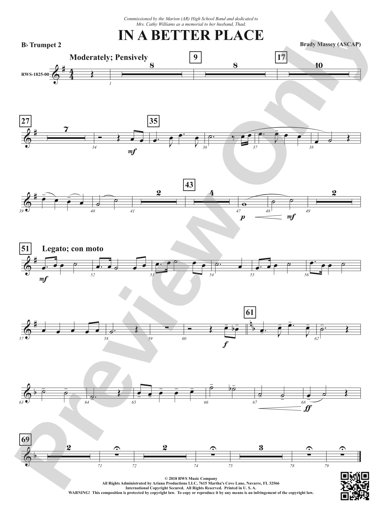 In A Better Place: 2nd B-flat Trumpet