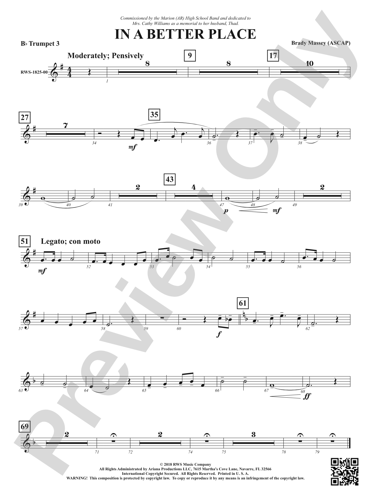 In A Better Place: 3rd B-flat Trumpet