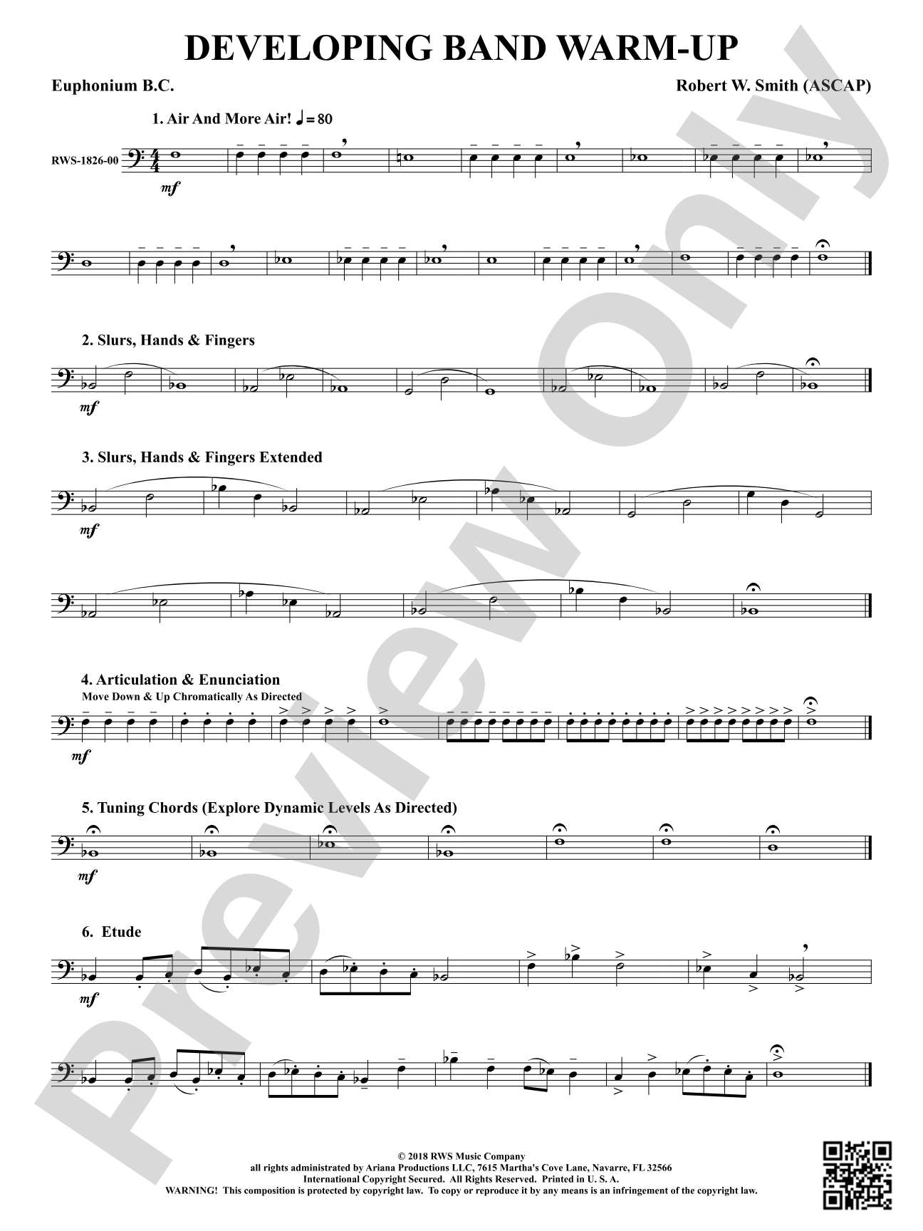 Developing Band Warm-Up: Baritone B.C.