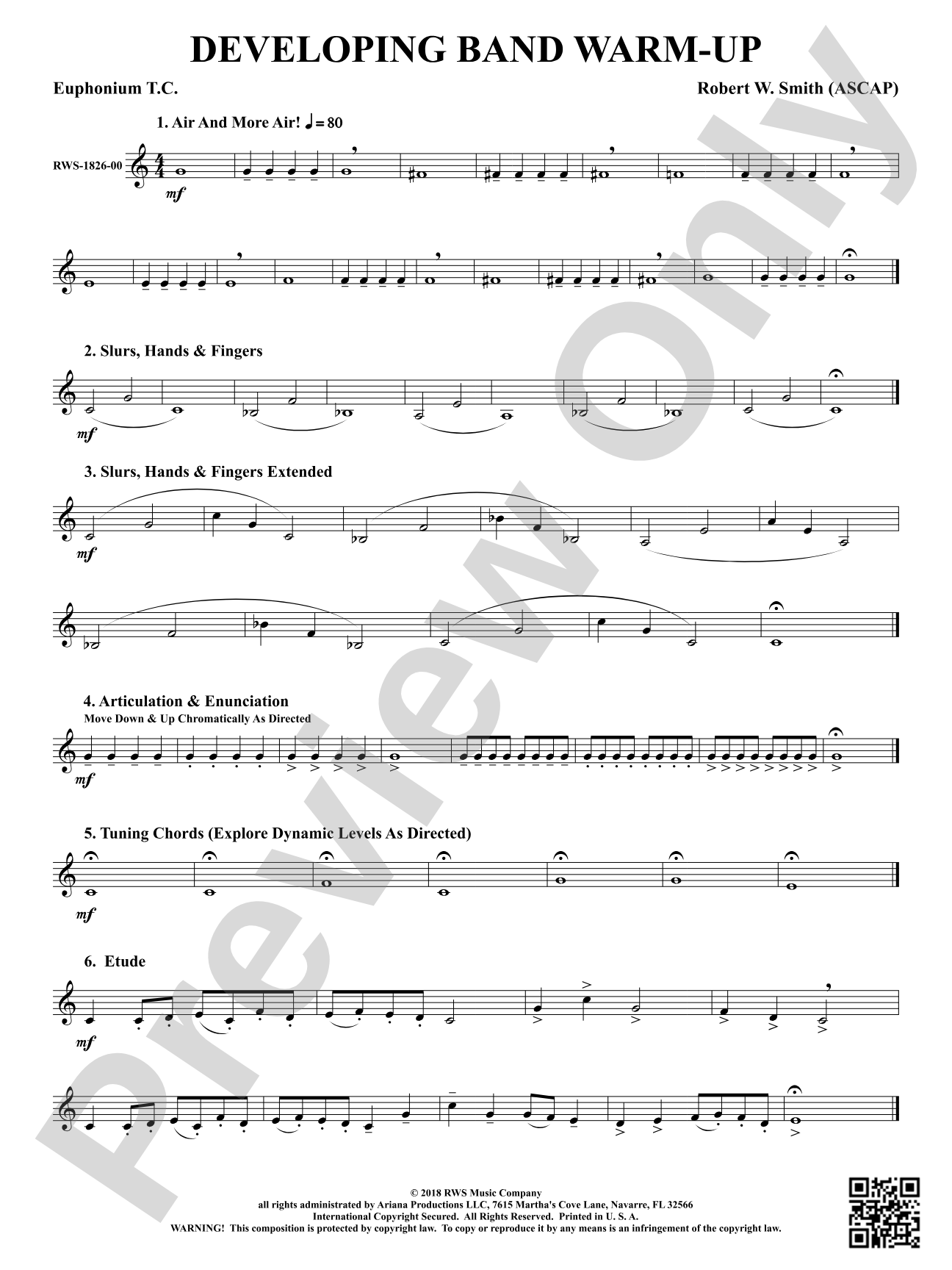 Developing Band Warm-Up: Baritone T.C.