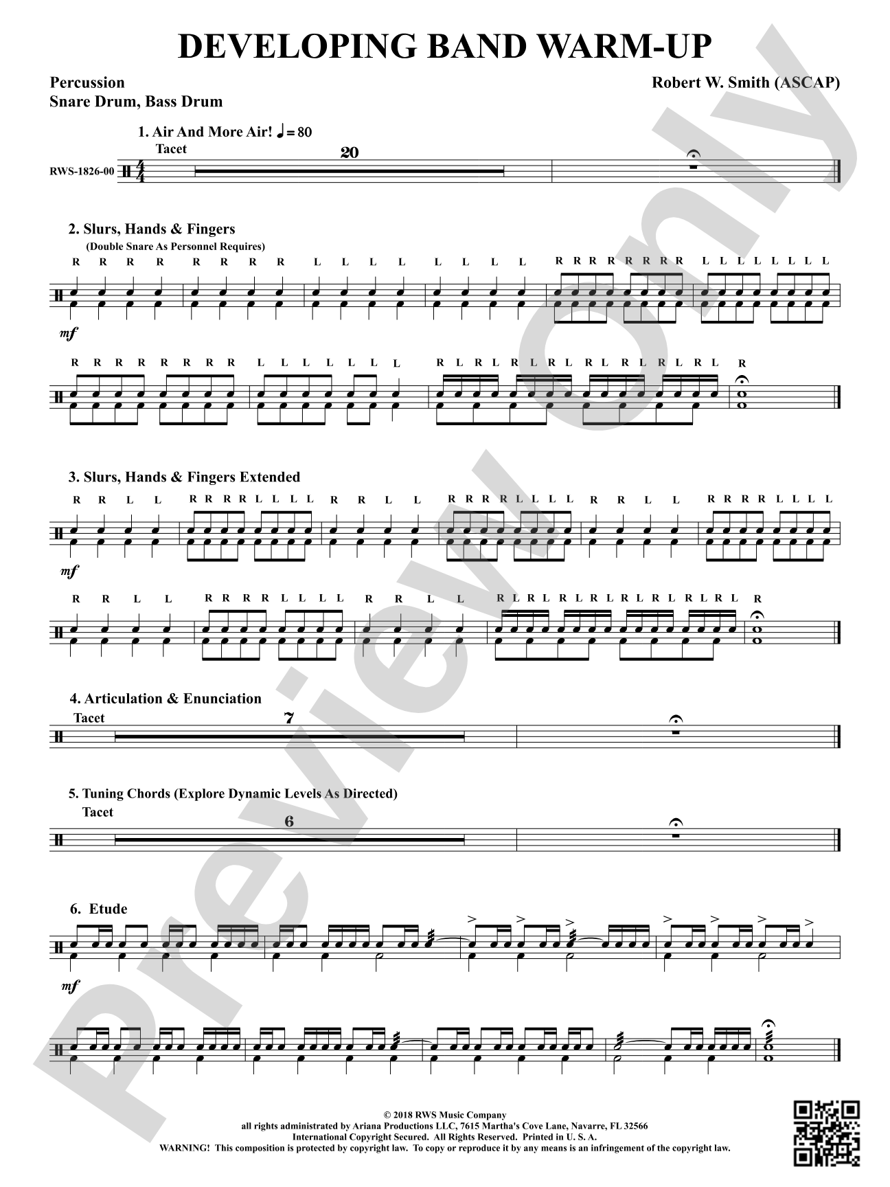 Developing Band Warm-Up: 1st Percussion