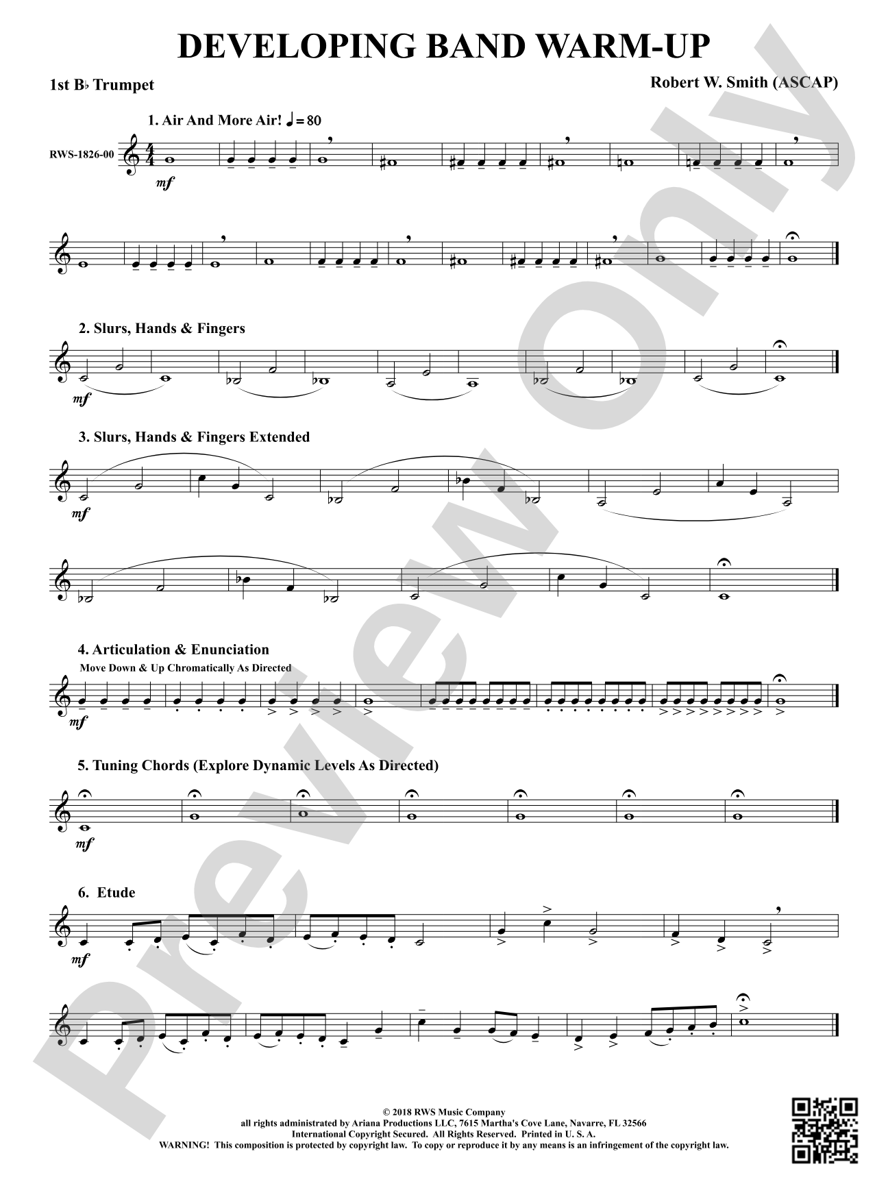 Developing Band Warm-Up: 1st B-flat Trumpet