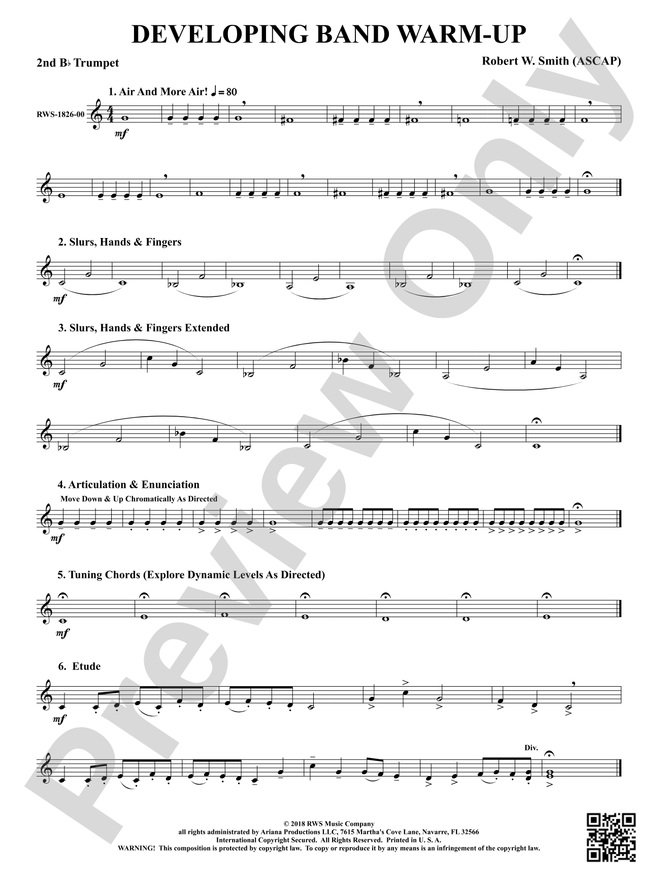 Developing Band Warm-Up: 2nd B-flat Trumpet
