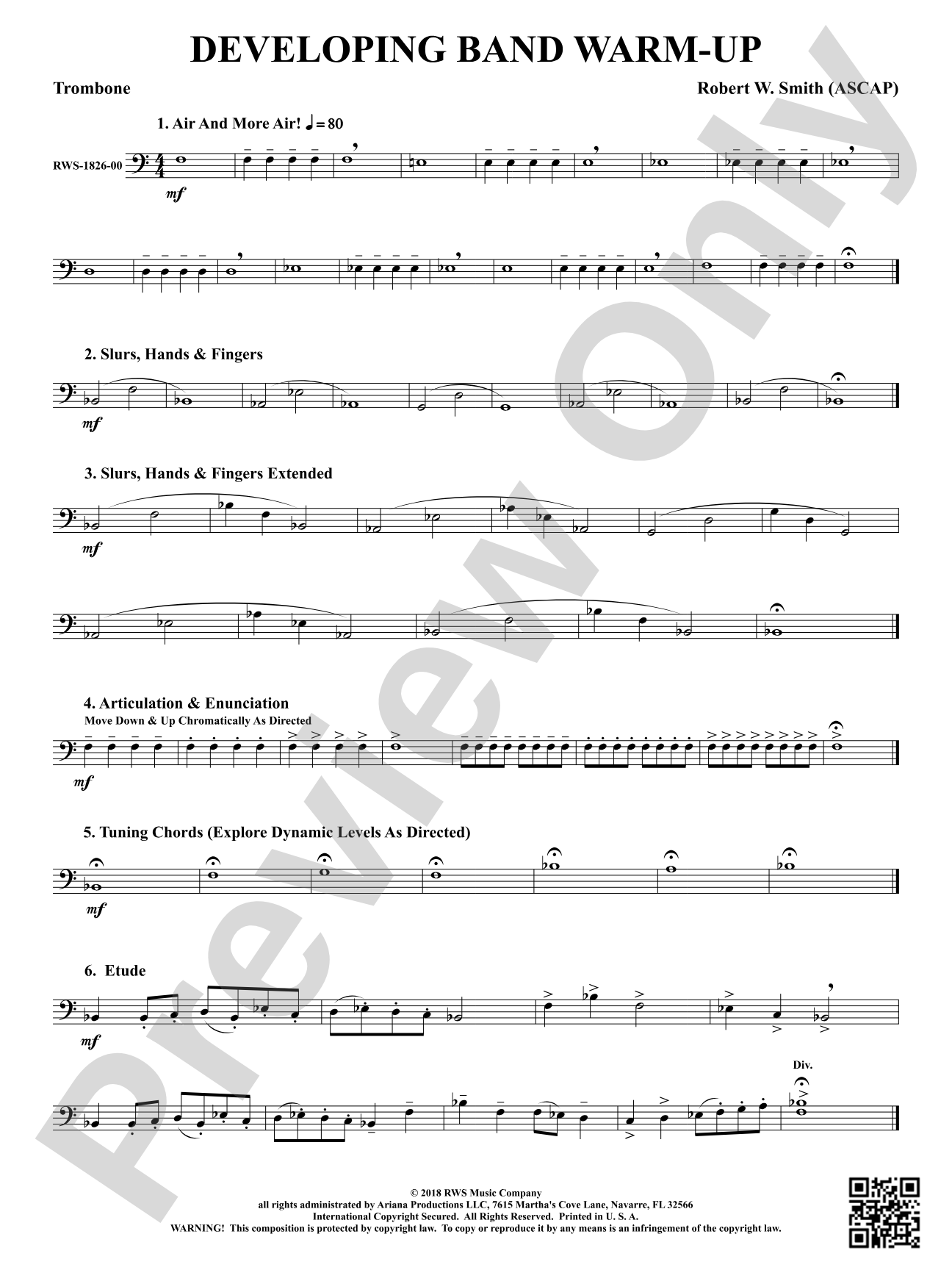Developing Band Warm-Up: 1st Trombone