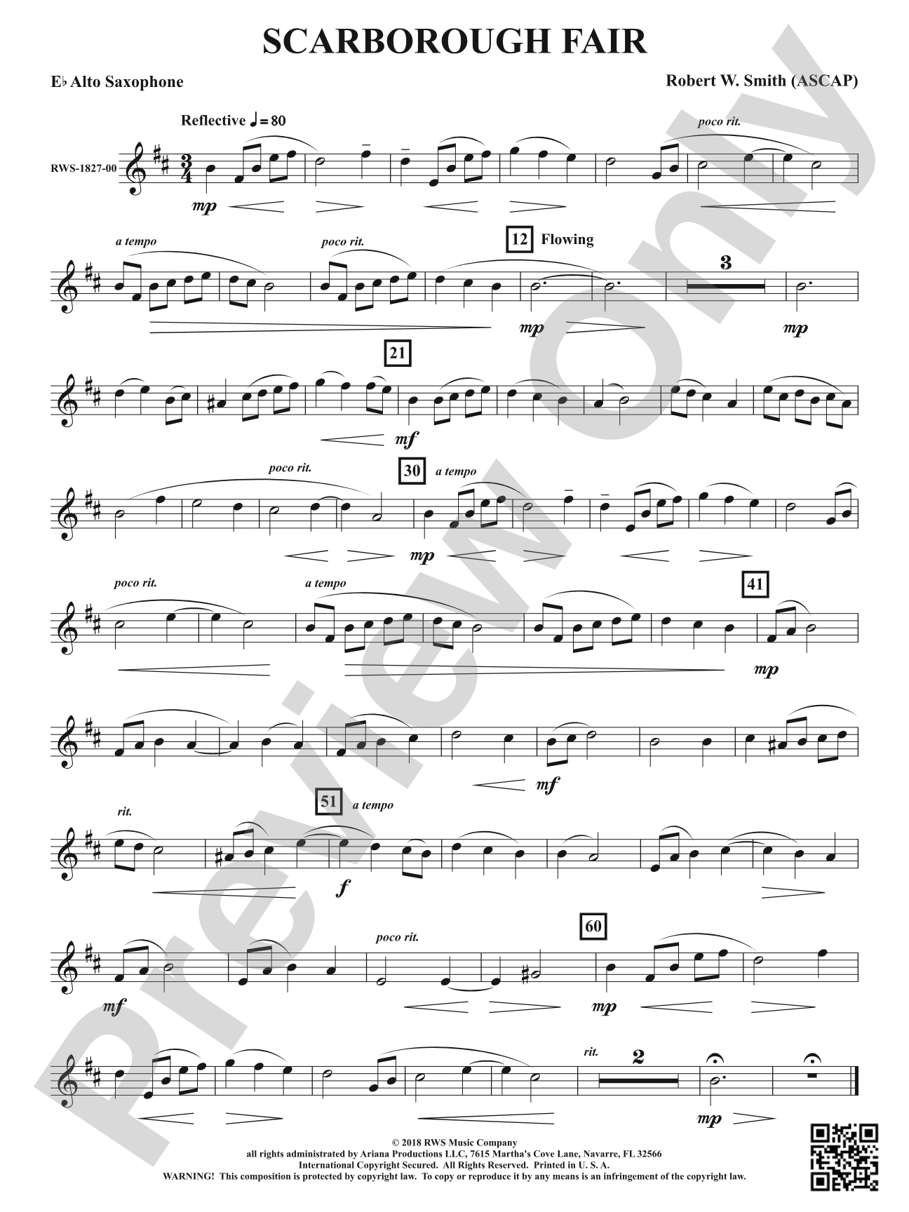 Scarborough Fair: 1st E-flat Alto Saxophone