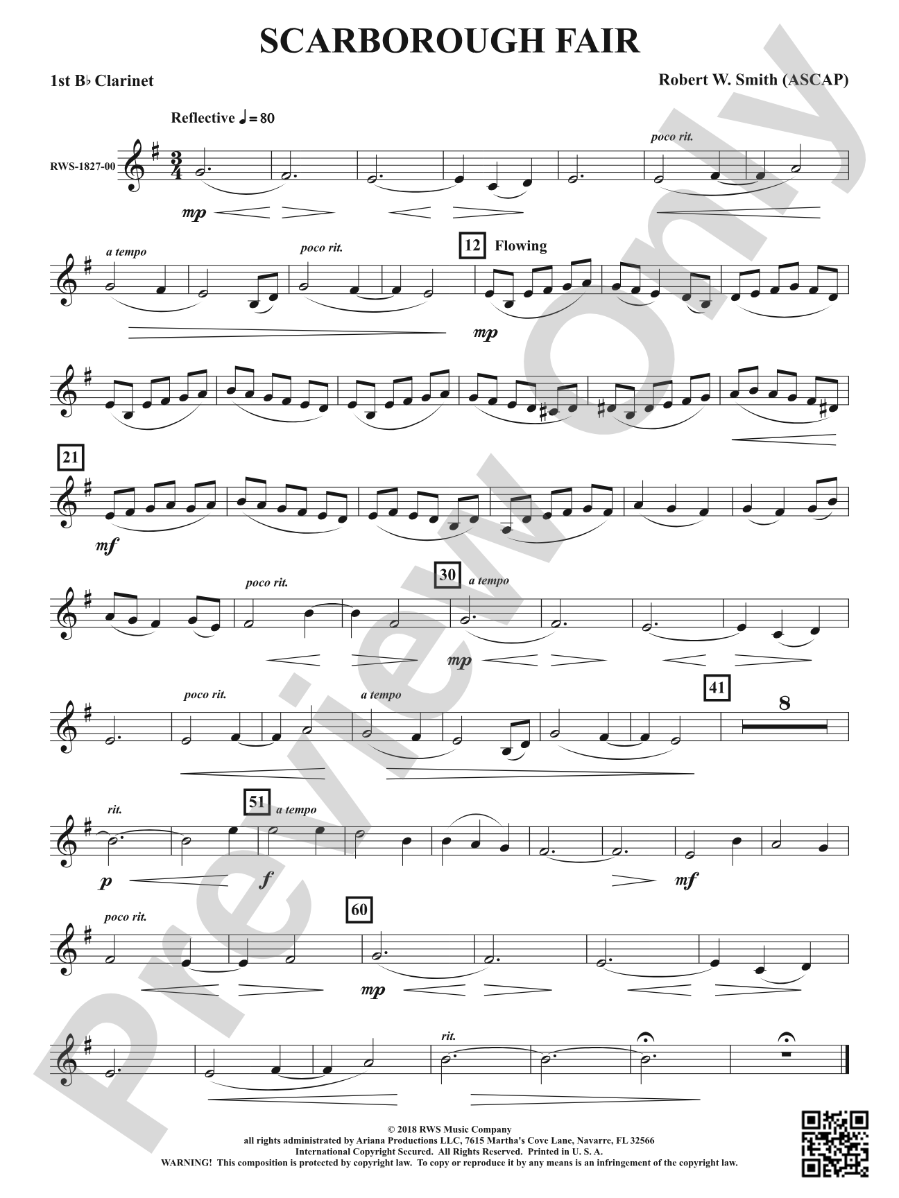 Scarborough Fair: 1st B-flat Clarinet