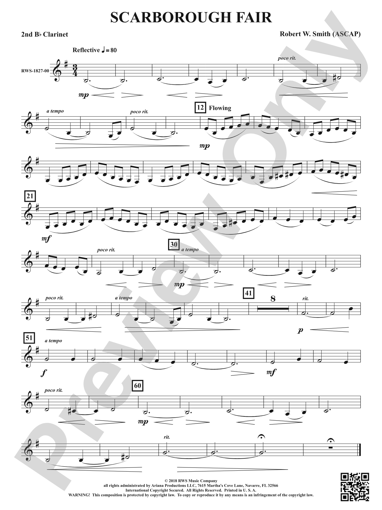 Scarborough Fair: 2nd B-flat Clarinet
