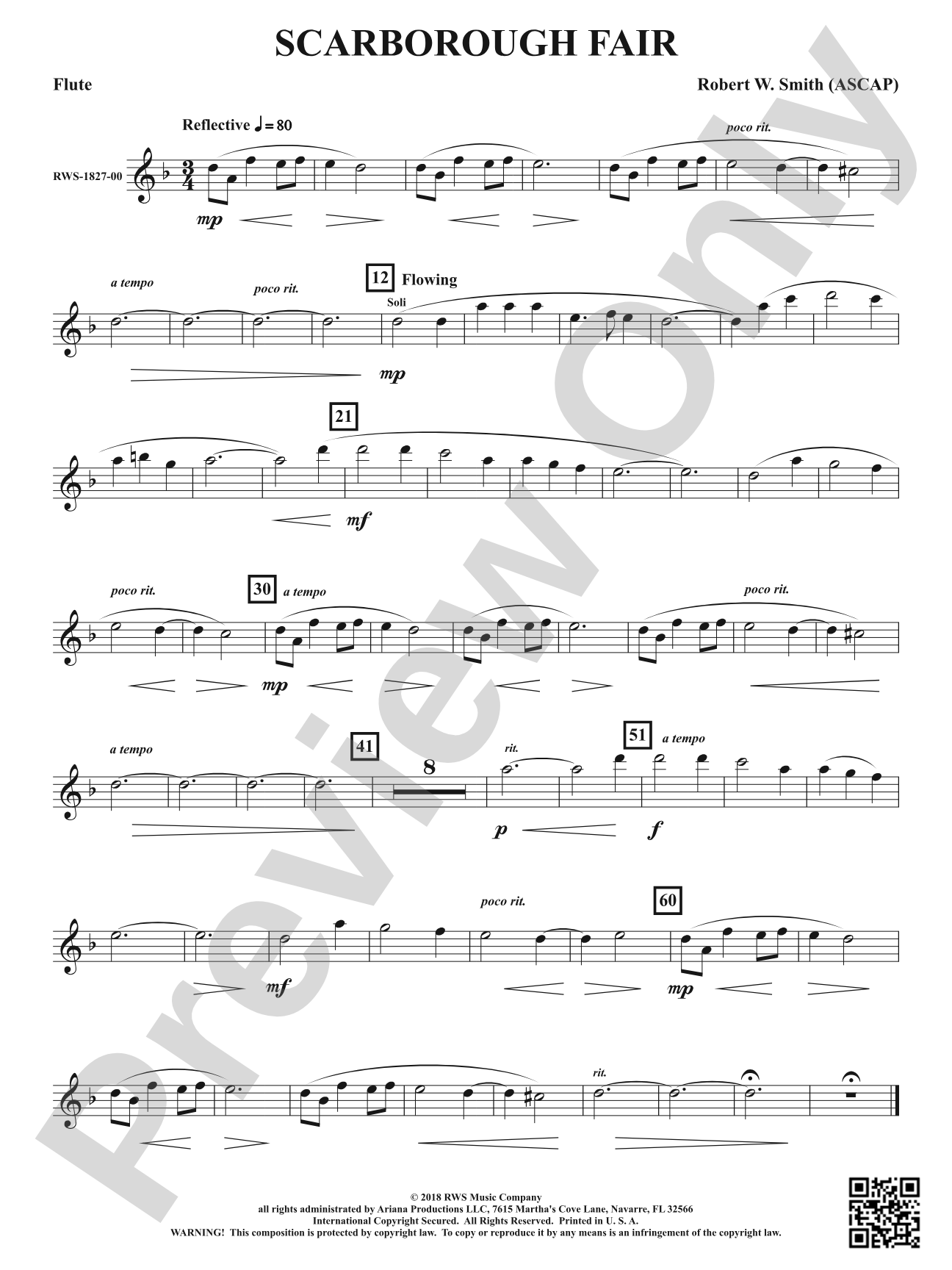 Scarborough Fair: 1st Flute