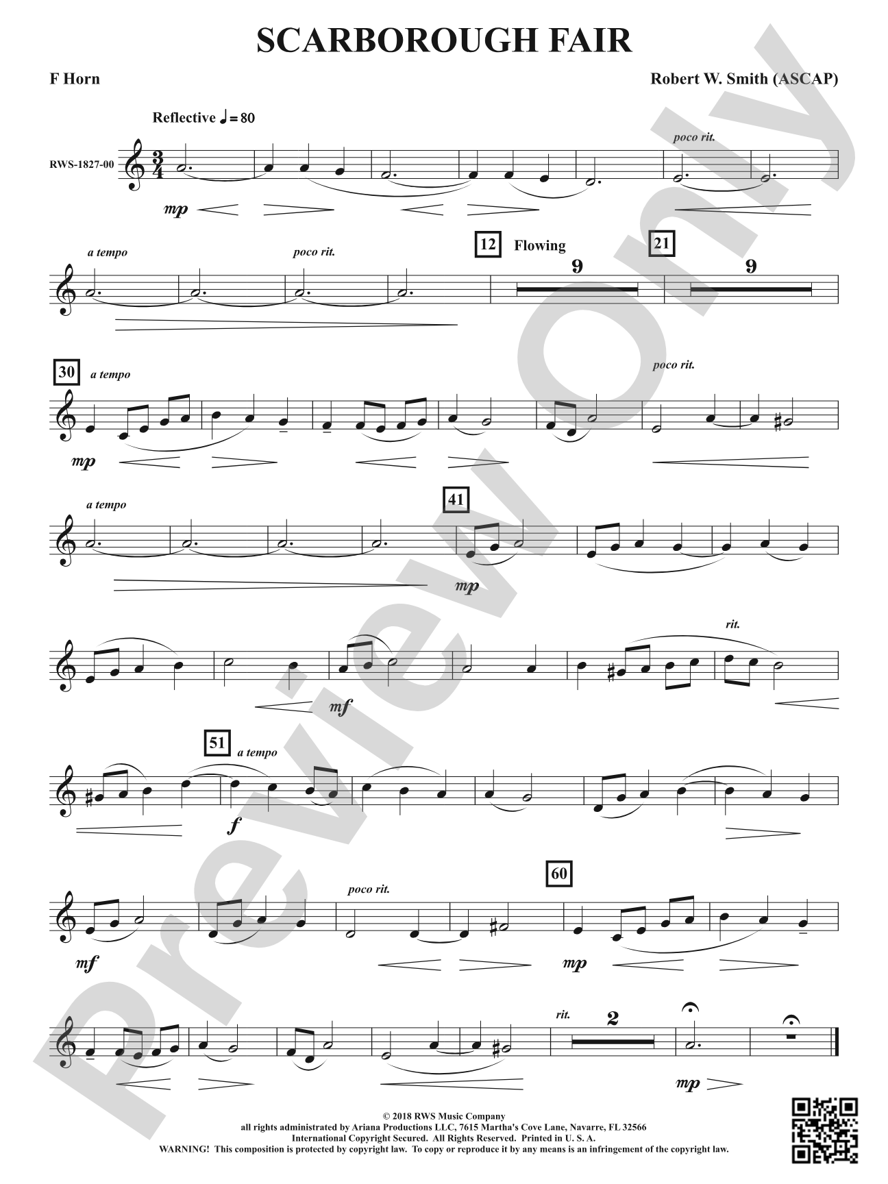 Scarborough Fair: 1st F Horn