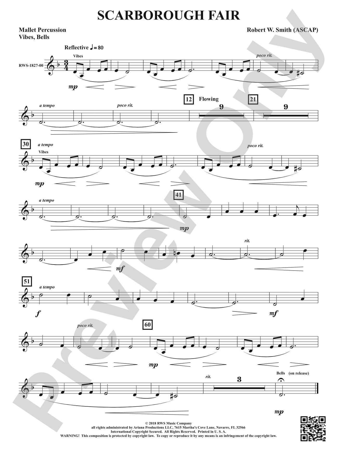 Scarborough Fair: 1st Mallet Percussion