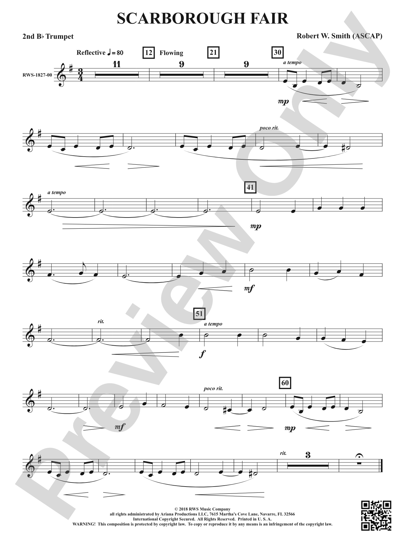 Scarborough Fair: 2nd B-flat Trumpet