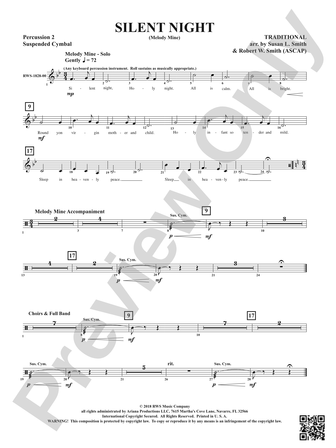 Silent Night - Melody Mine: 2nd Percussion
