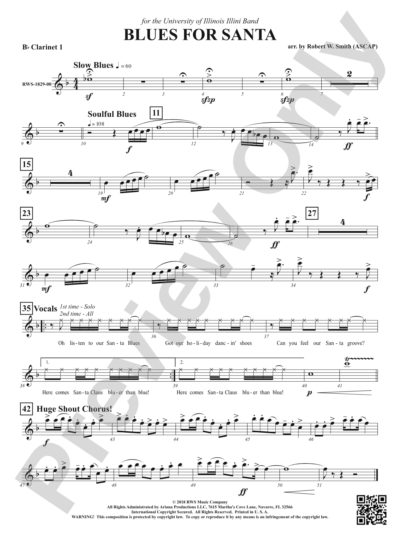 Blues for Santa: 1st B-flat Clarinet