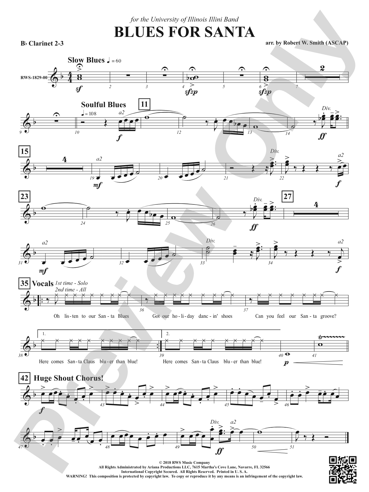 Blues for Santa: 2nd & 3rd B-flat Clarinets