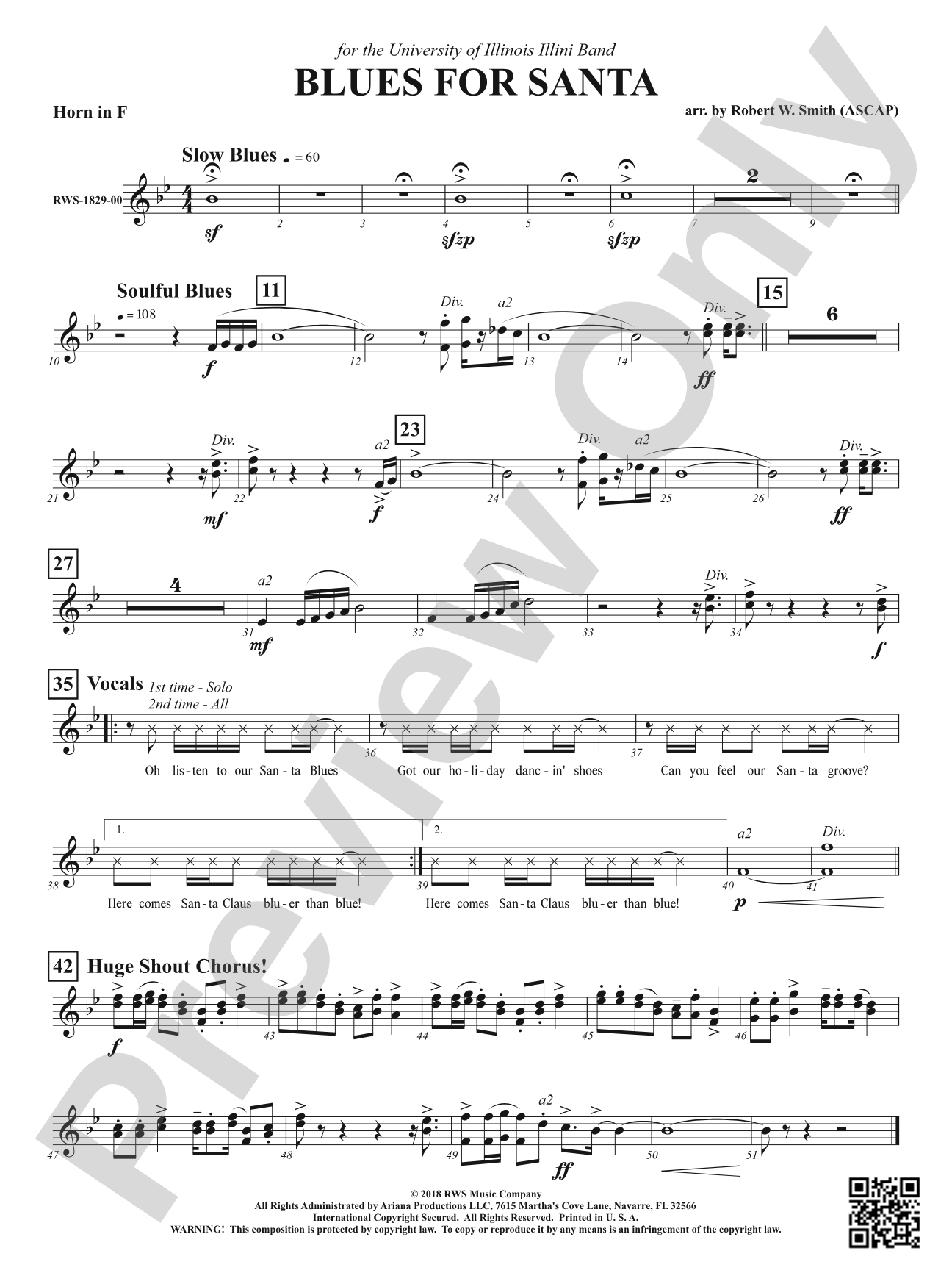 Blues for Santa: 1st F Horn