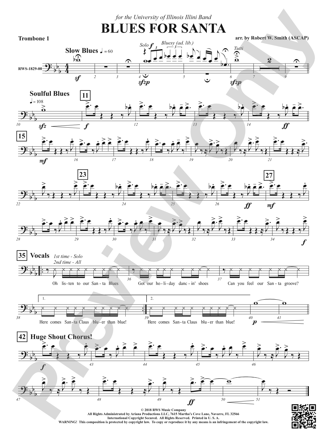 Blues for Santa: 1st Trombone