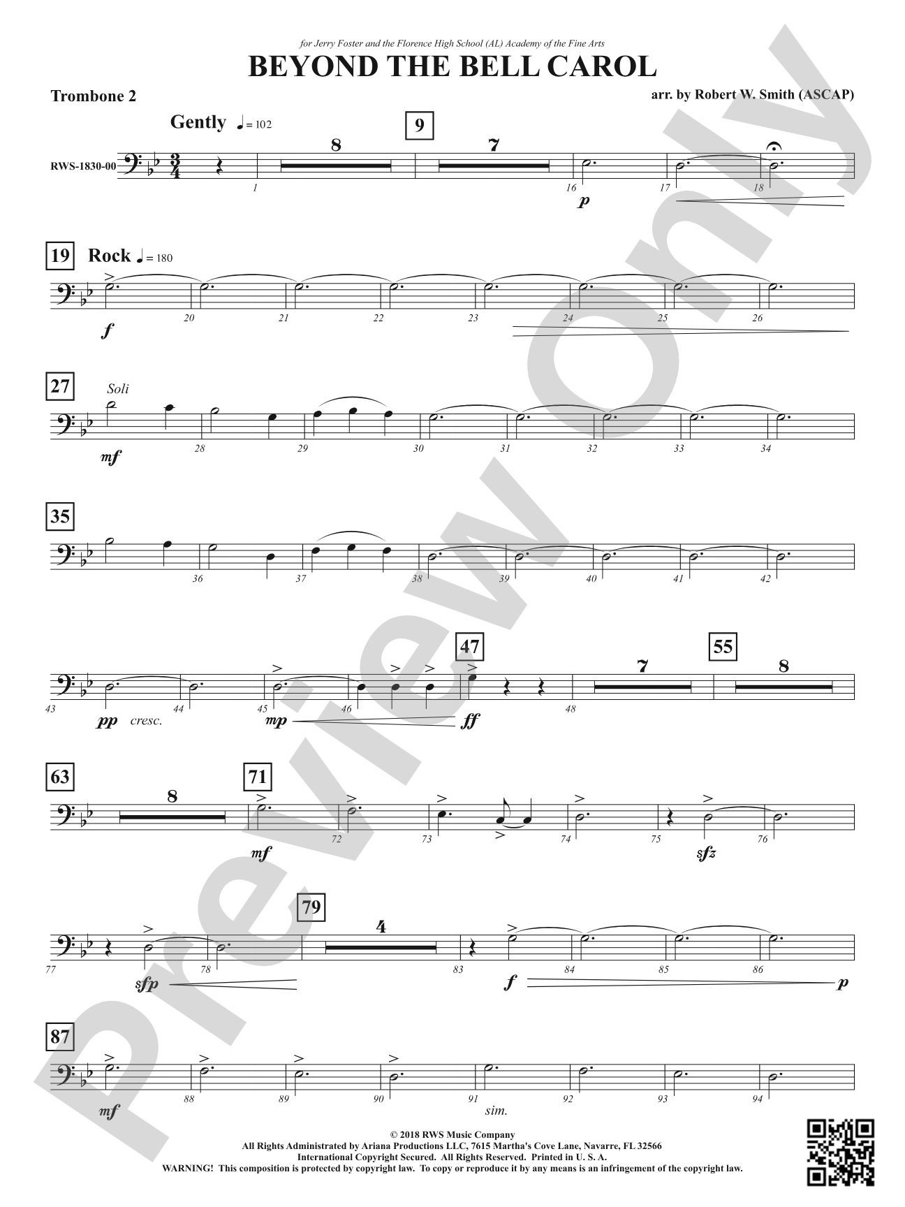 Beyond the Bell Carol: 2nd Trombone