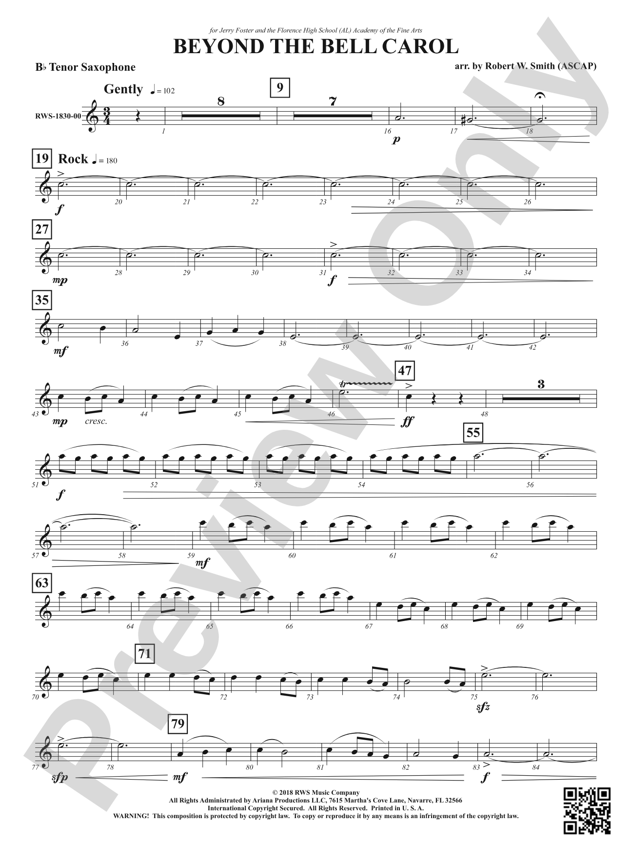 Beyond the Bell Carol: B-flat Tenor Saxophone